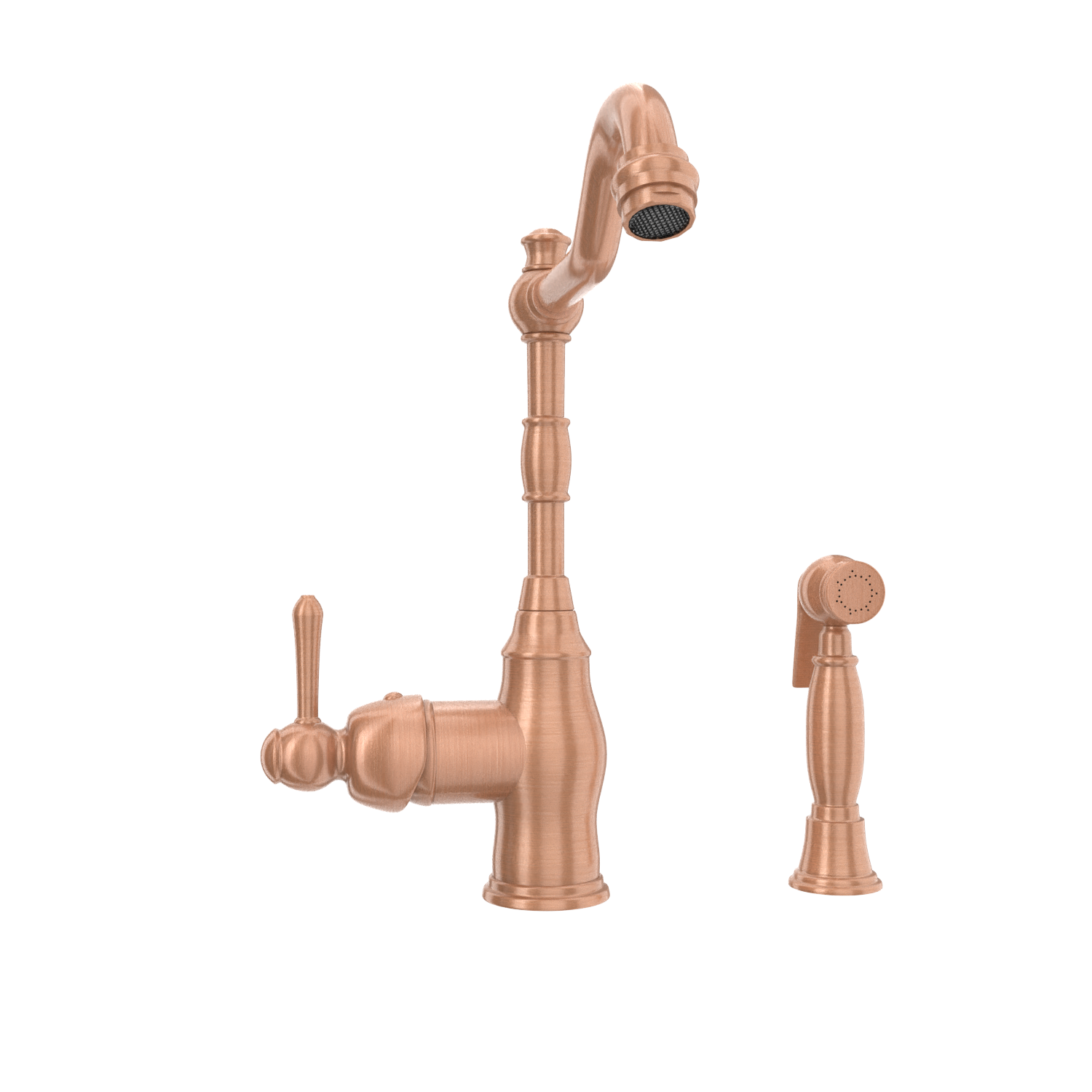 One-Handle Copper Widespread Kitchen Faucet with Side Sprayer - AK96918C
