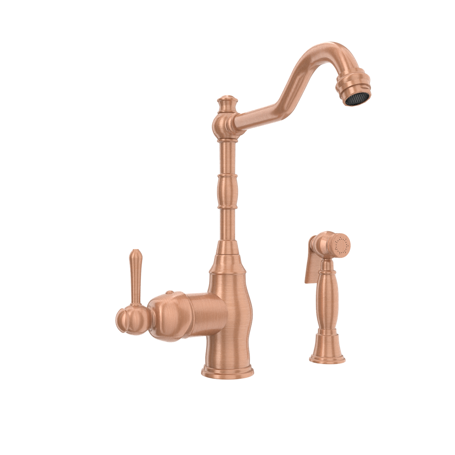 One-Handle Copper Widespread Kitchen Faucet with Side Sprayer - AK96918C