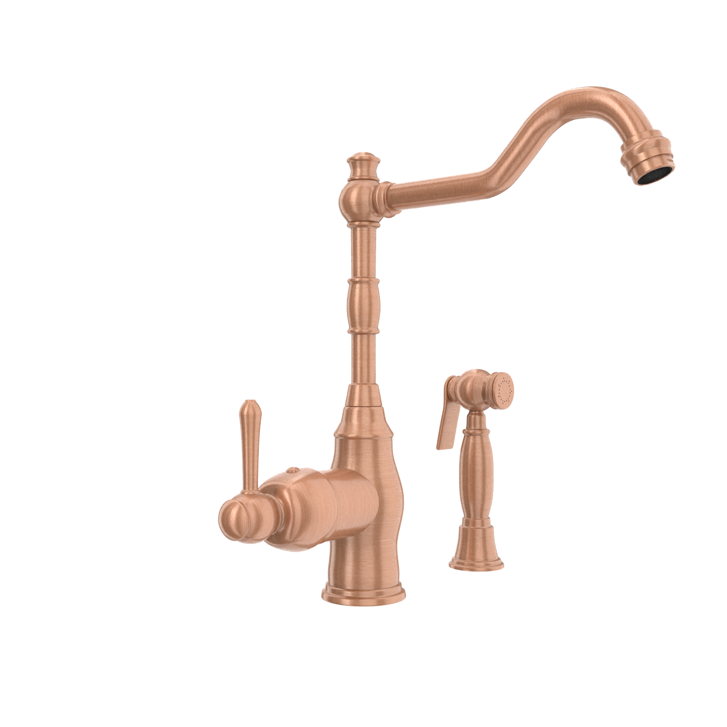 One-Handle Copper Widespread Kitchen Faucet with Side Sprayer - AK96918C