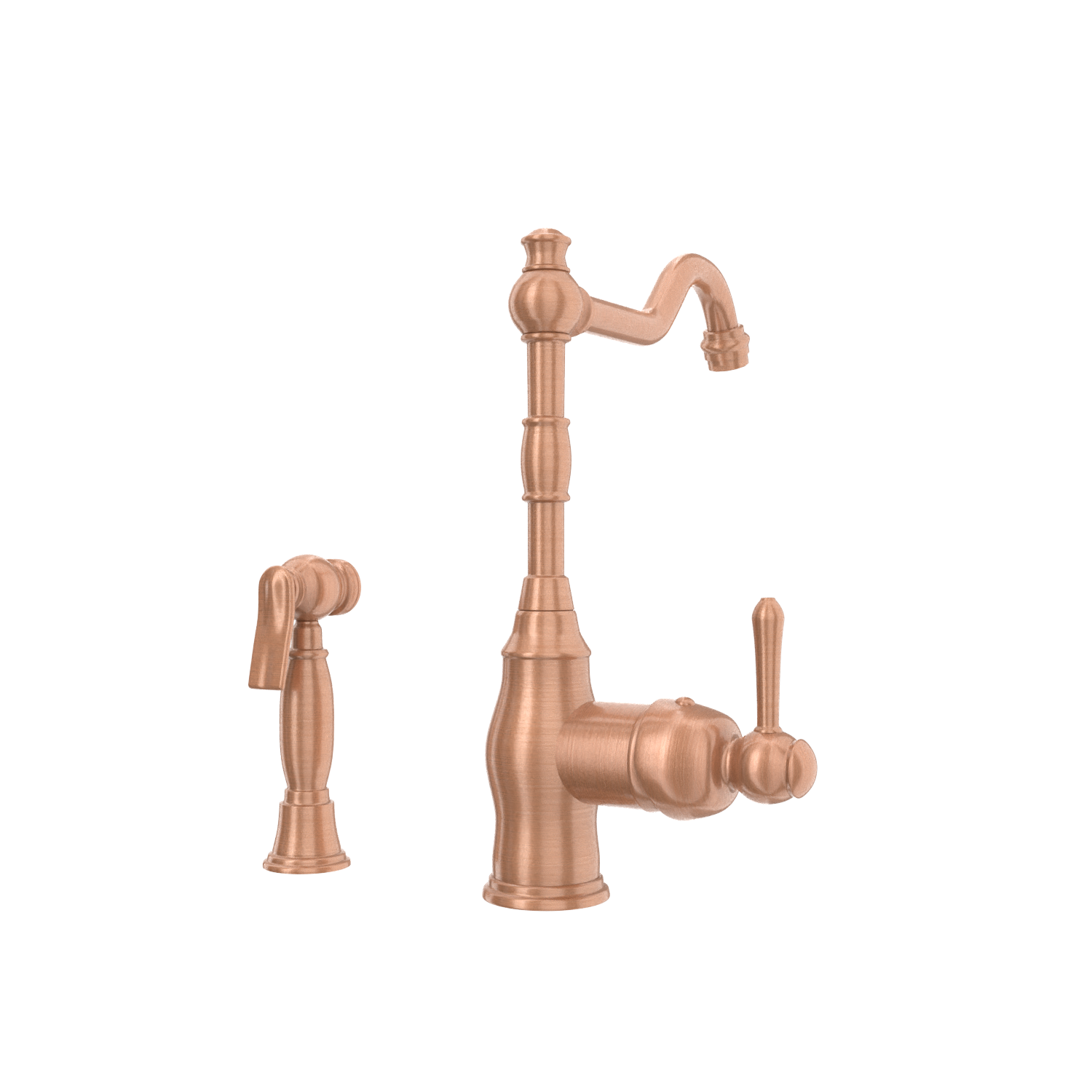 One-Handle Copper Widespread Kitchen Faucet with Side Sprayer - AK96918C