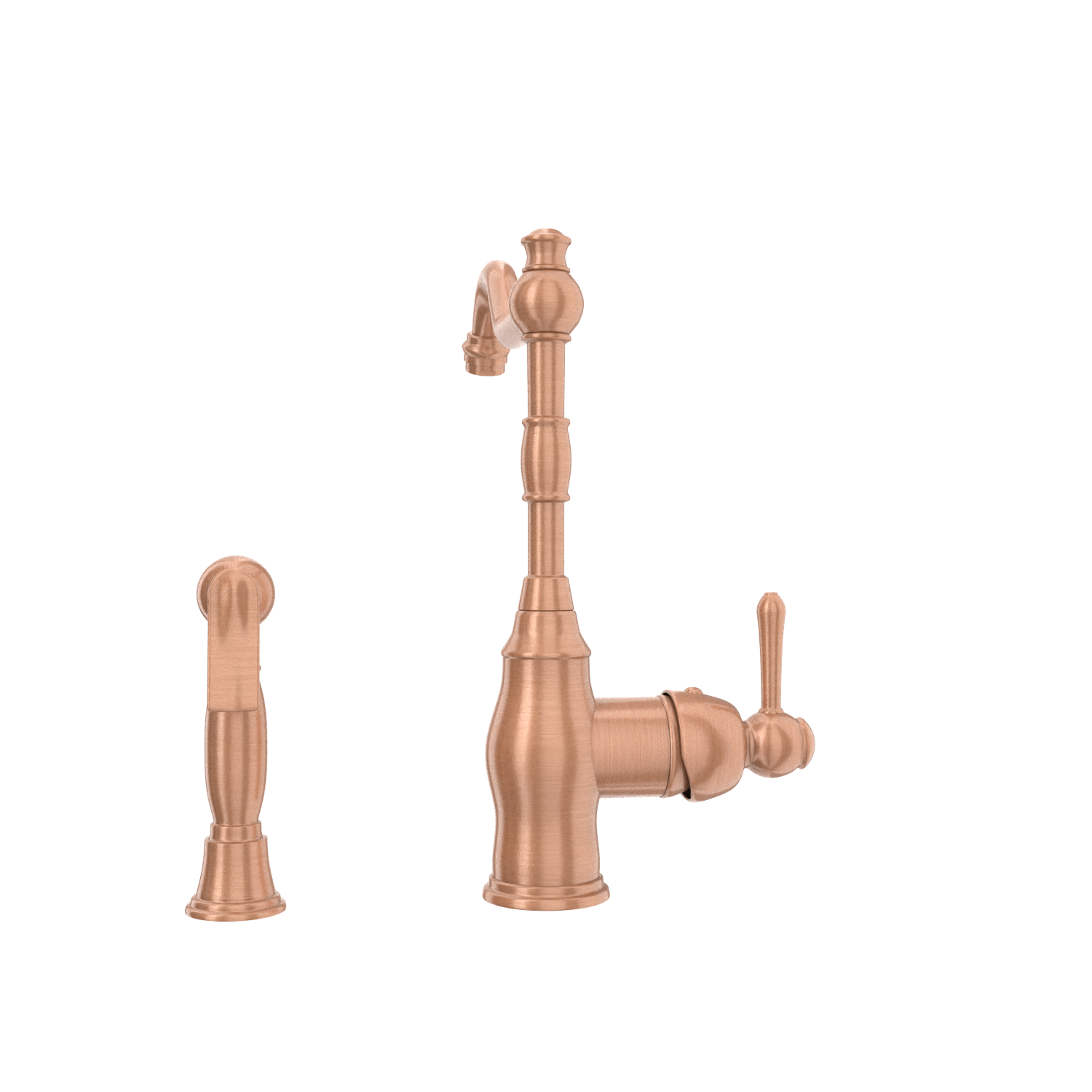 One-Handle Copper Widespread Kitchen Faucet with Side Sprayer - AK96918C