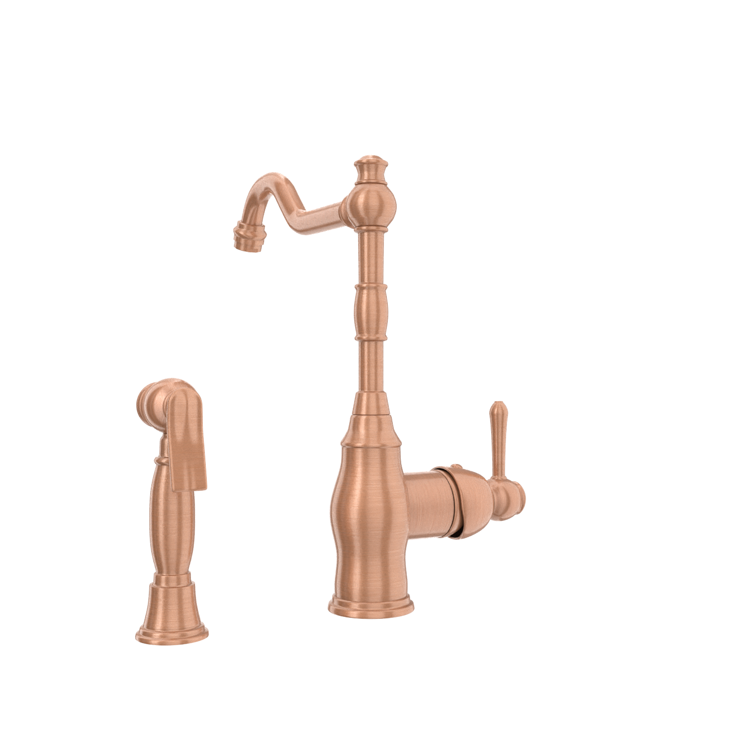 One-Handle Copper Widespread Kitchen Faucet with Side Sprayer - AK96918C