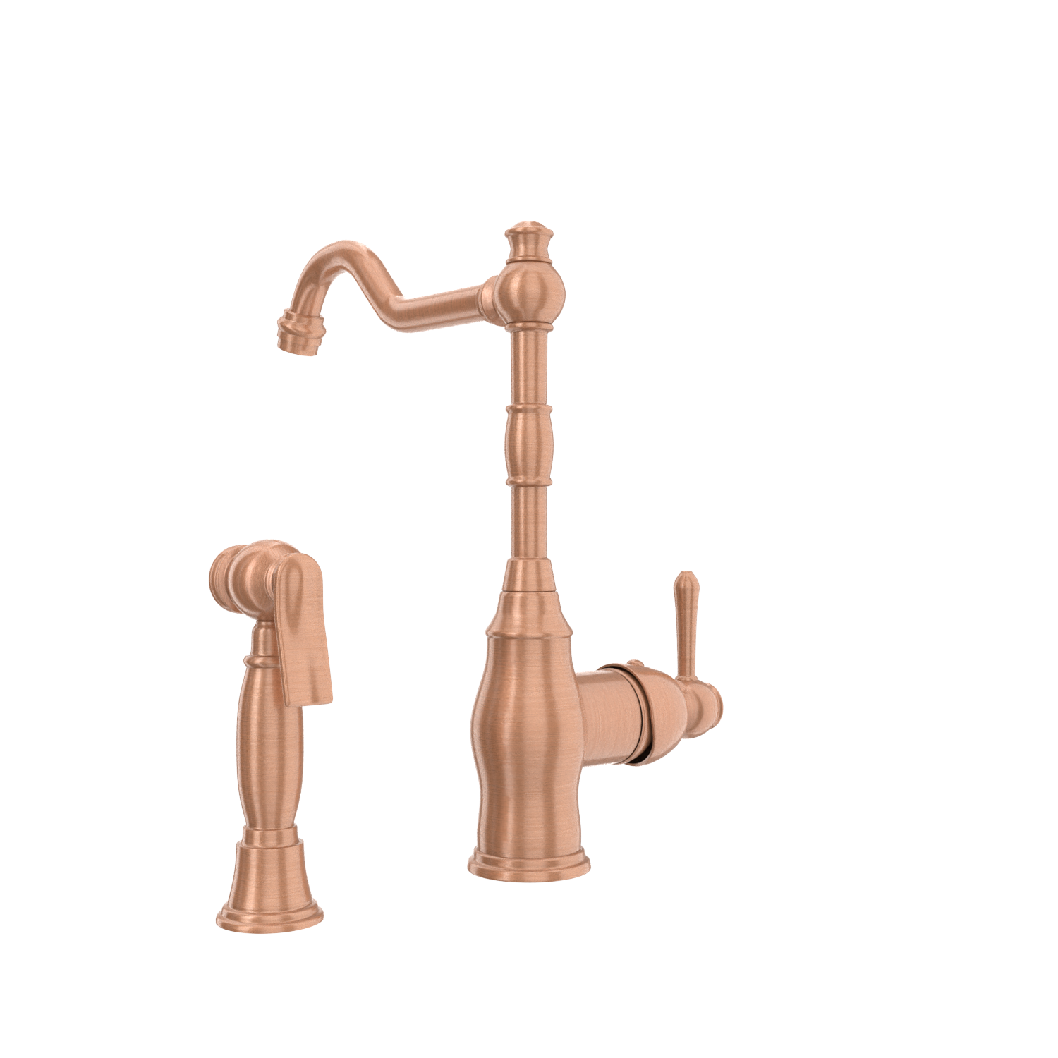 One-Handle Copper Widespread Kitchen Faucet with Side Sprayer - AK96918C