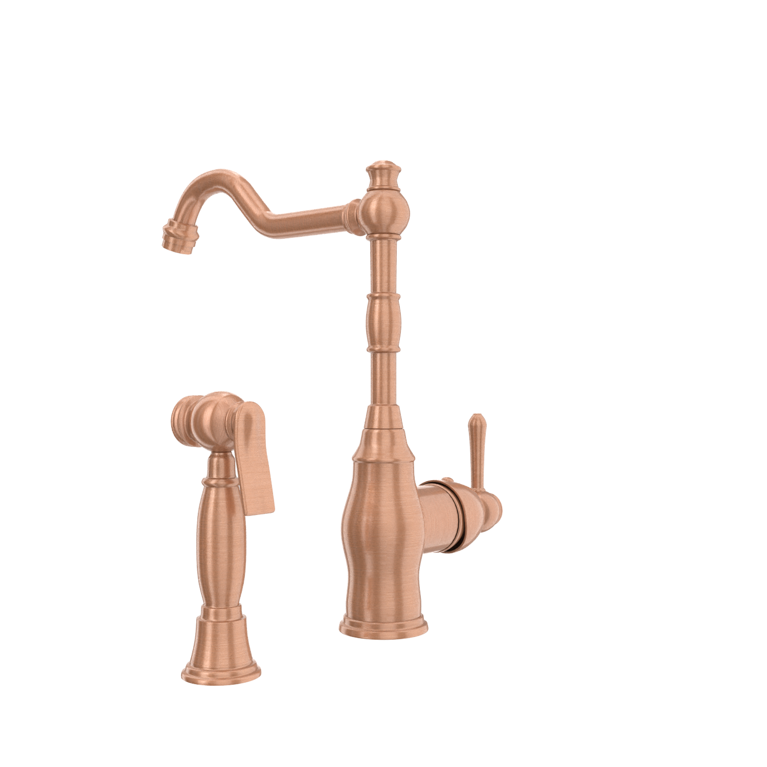 One-Handle Copper Widespread Kitchen Faucet with Side Sprayer - AK96918C