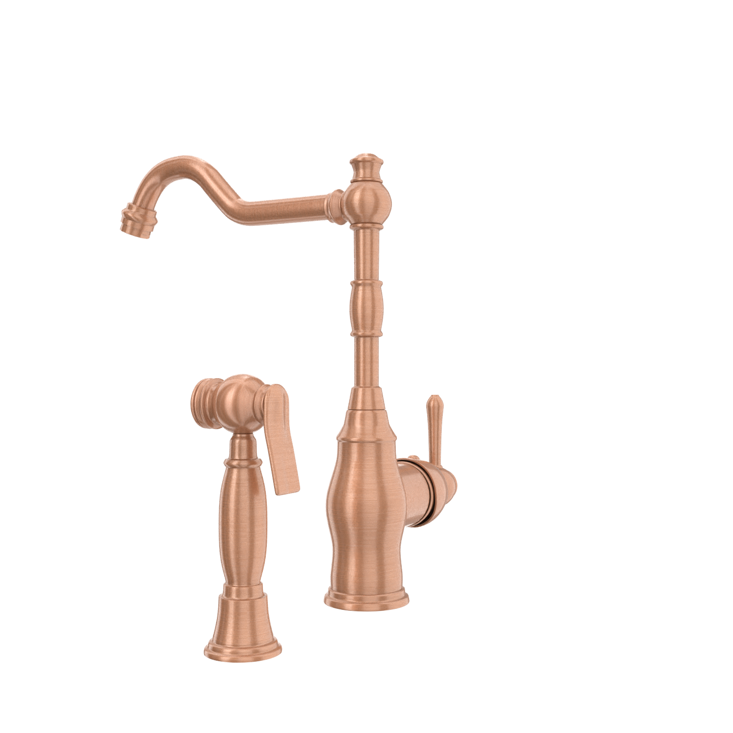 One-Handle Copper Widespread Kitchen Faucet with Side Sprayer - AK96918C