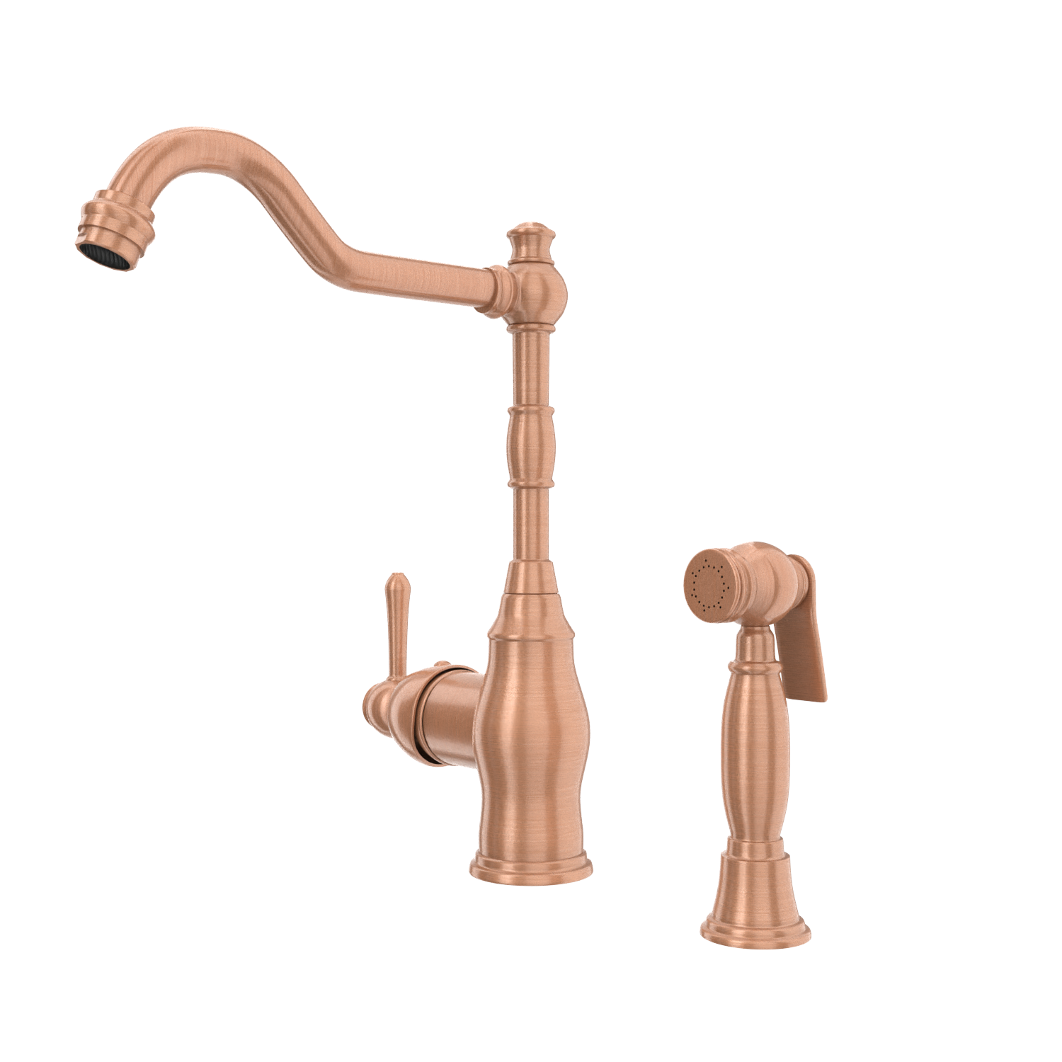 One-Handle Copper Widespread Kitchen Faucet with Side Sprayer - AK96918C
