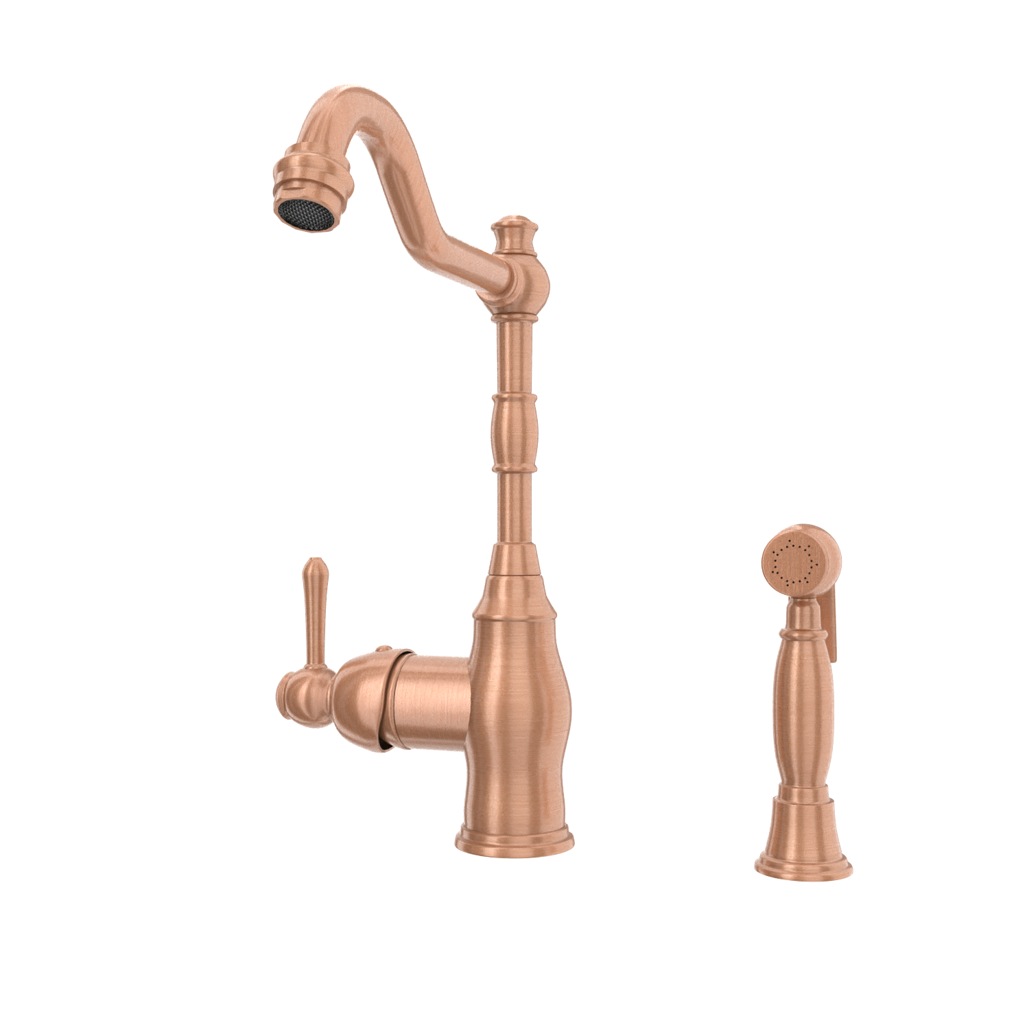One-Handle Copper Widespread Kitchen Faucet with Side Sprayer - AK96918C