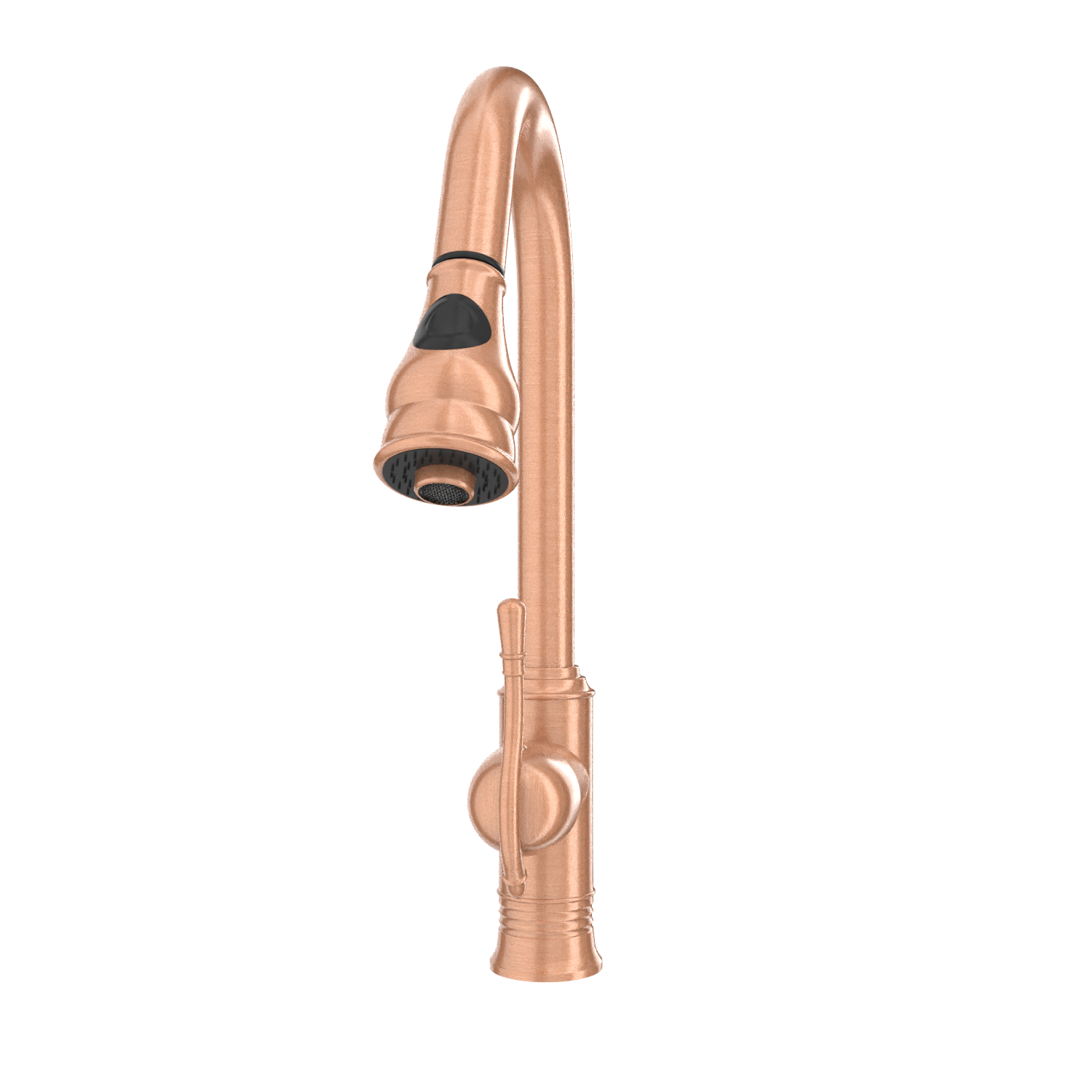 Copper Kitchen Faucet with Soap Dispenser, Single Handle Solid Brass High Arc Pull Down Sprayer Head Kitchen Sink Faucets with Deck Plate