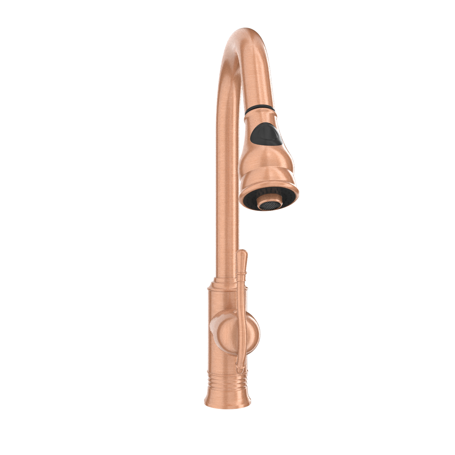 Copper Kitchen Faucet with Soap Dispenser, Single Handle Solid Brass High Arc Pull Down Sprayer Head Kitchen Sink Faucets with Deck Plate