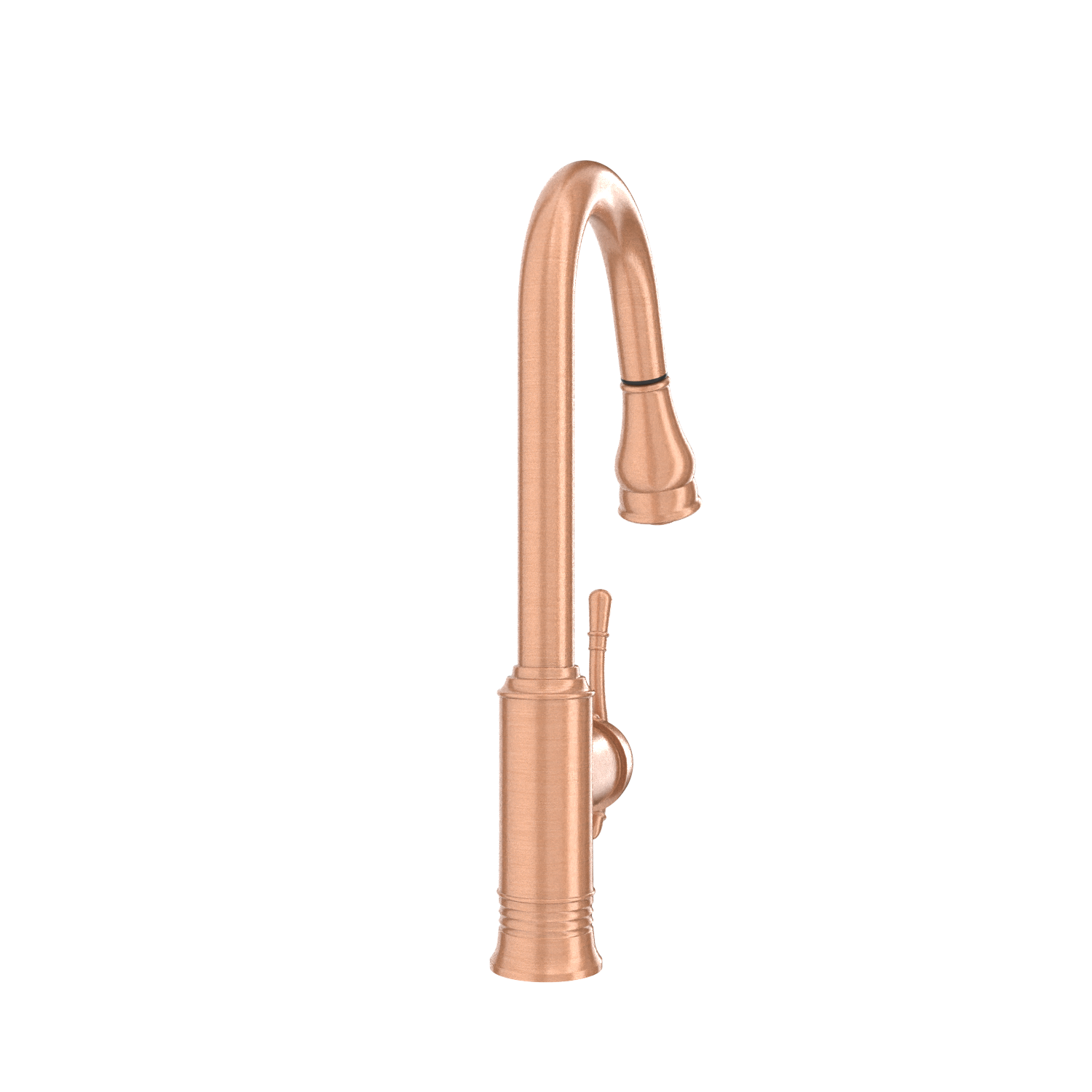 Copper Kitchen Faucet with Soap Dispenser, Single Handle Solid Brass High Arc Pull Down Sprayer Head Kitchen Sink Faucets with Deck Plate