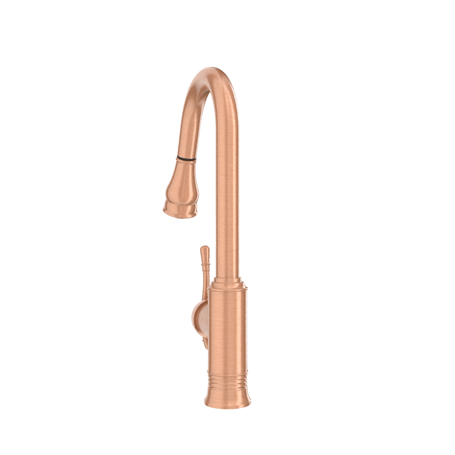 Copper Kitchen Faucet with Soap Dispenser, Single Handle Solid Brass High Arc Pull Down Sprayer Head Kitchen Sink Faucets with Deck Plate