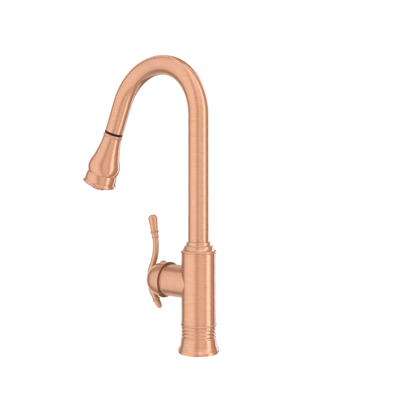 Copper Kitchen Faucet with Soap Dispenser, Single Handle Solid Brass High Arc Pull Down Sprayer Head Kitchen Sink Faucets with Deck Plate