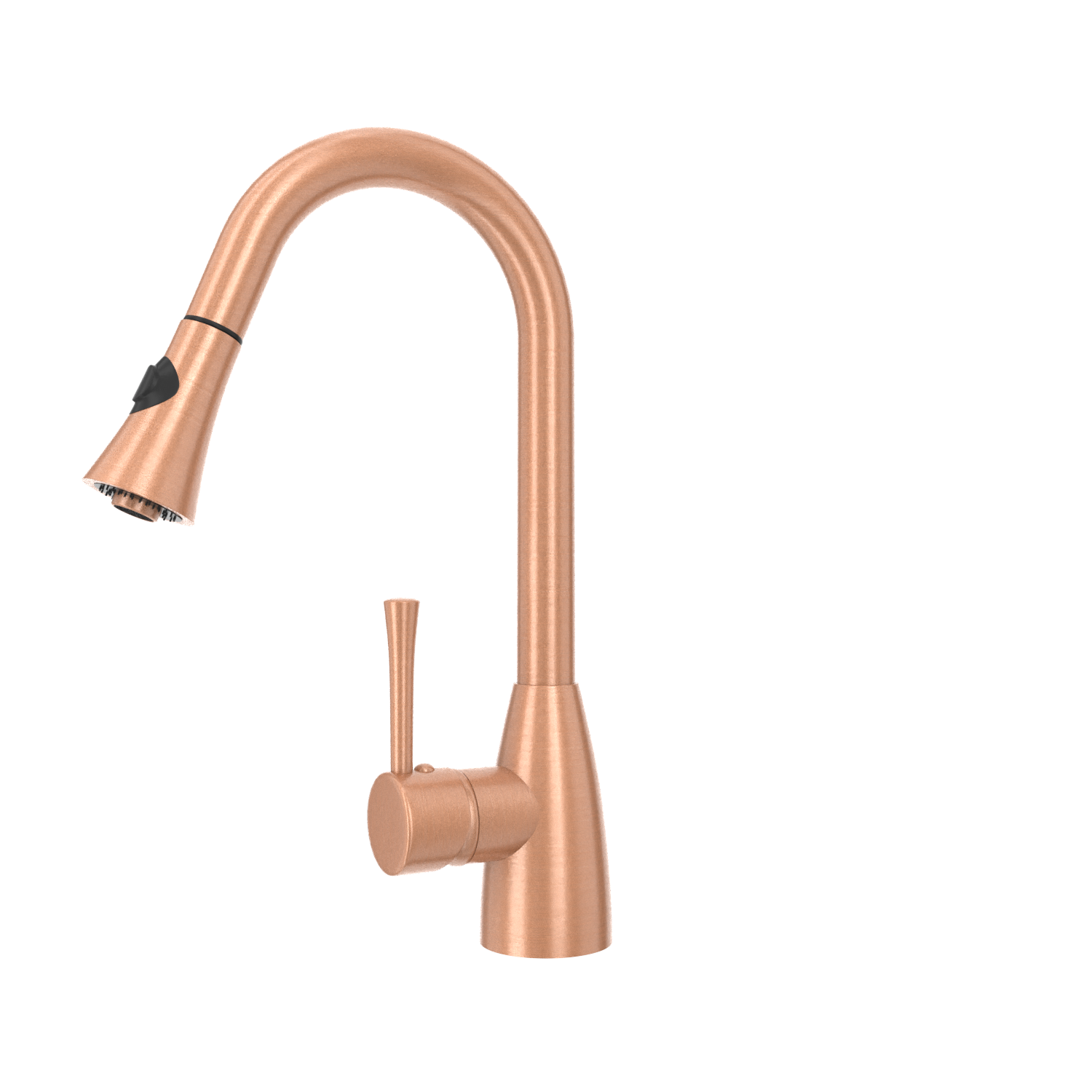 Copper Kitchen Faucet with Soap Dispenser, Single Handle Solid Brass High Arc Pull Down Sprayer Head Kitchen Sink Faucets with Deck Plate