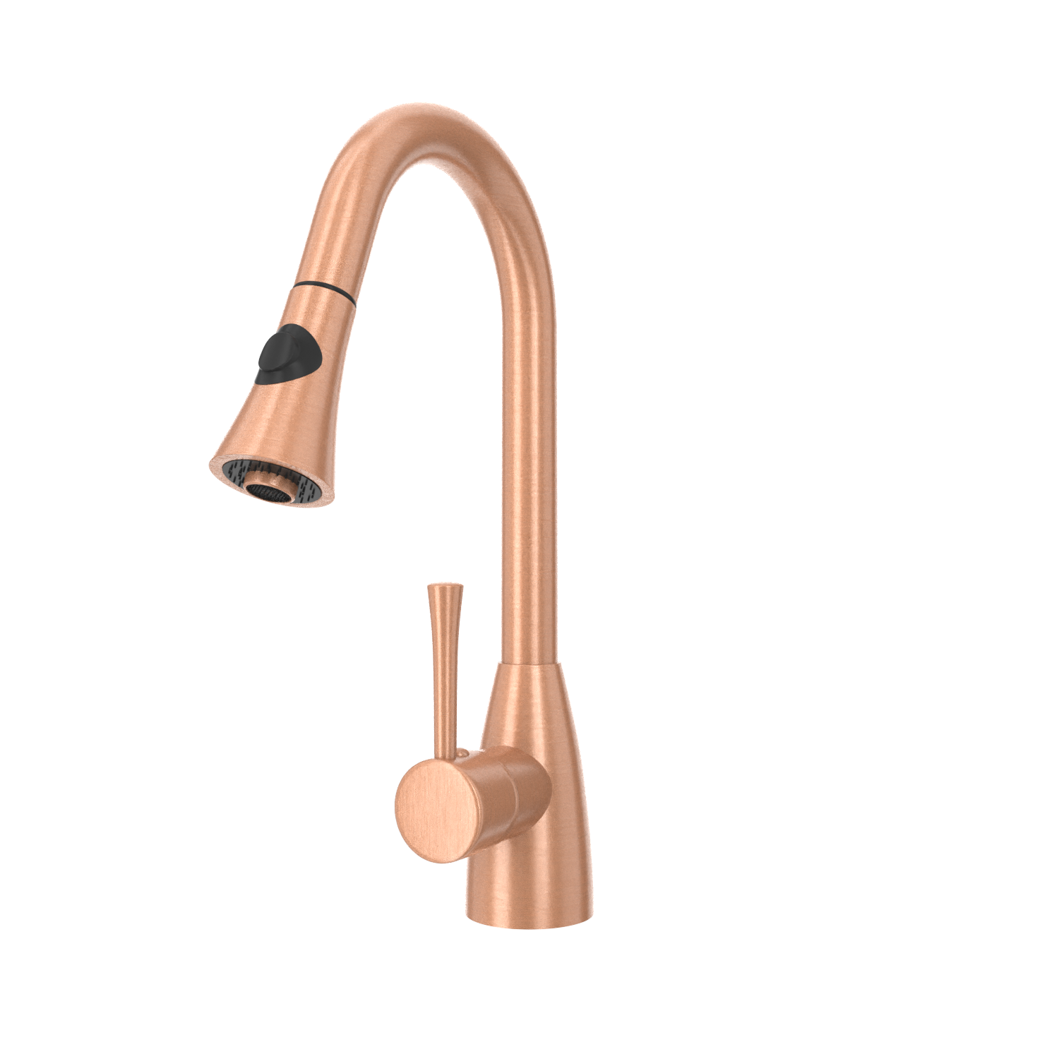 Copper Kitchen Faucet with Soap Dispenser, Single Handle Solid Brass High Arc Pull Down Sprayer Head Kitchen Sink Faucets with Deck Plate