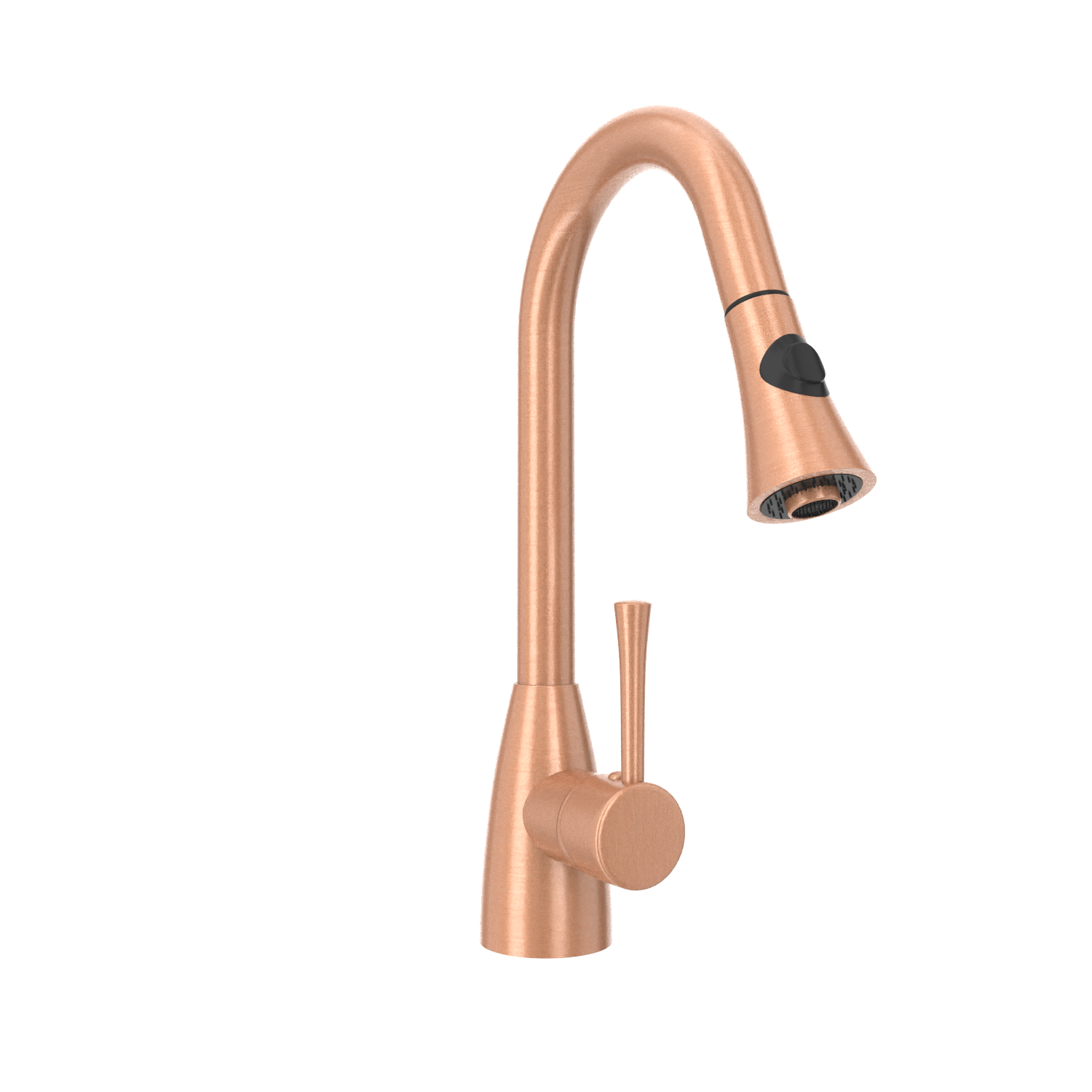 Copper Kitchen Faucet with Soap Dispenser, Single Handle Solid Brass High Arc Pull Down Sprayer Head Kitchen Sink Faucets with Deck Plate