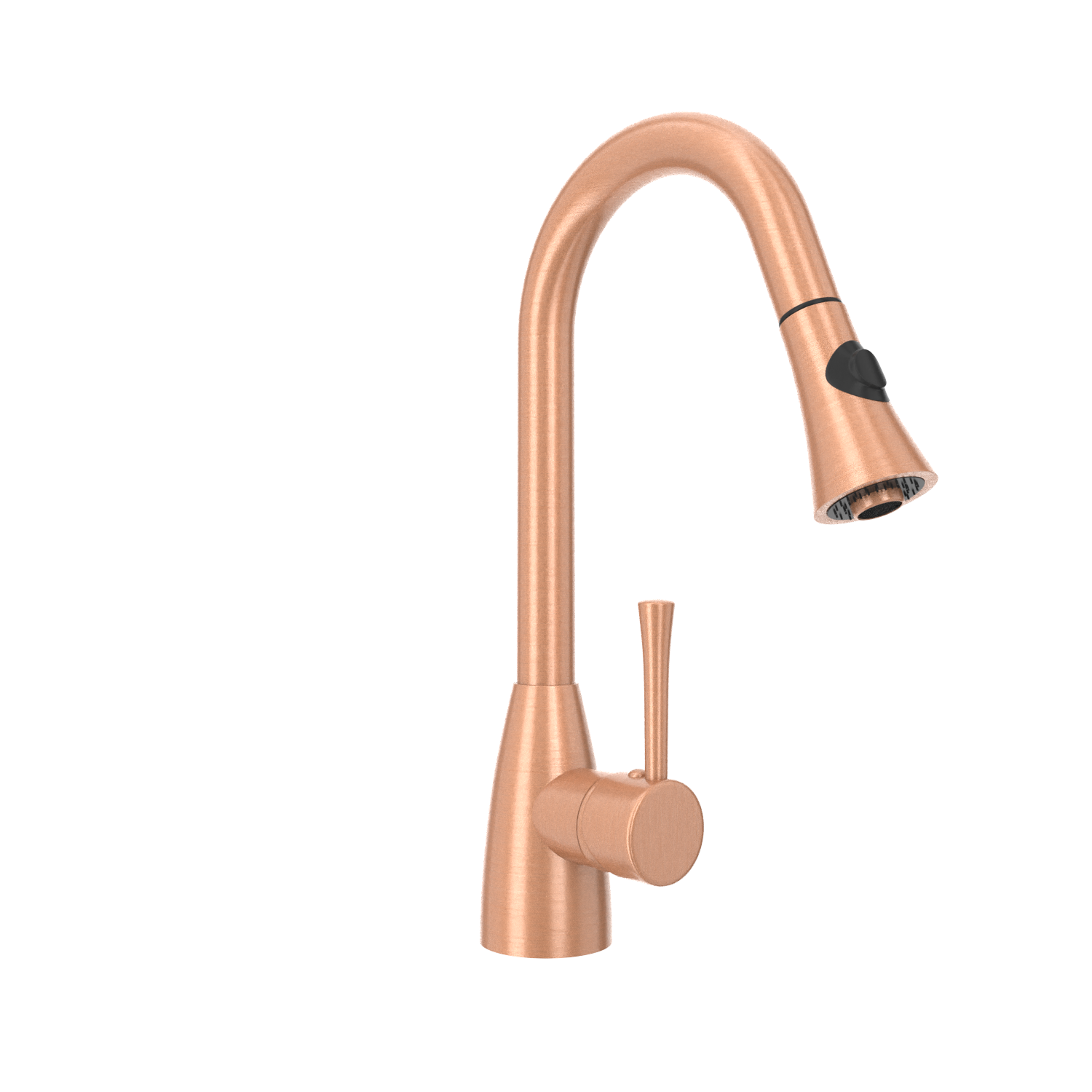 Copper Kitchen Faucet with Soap Dispenser, Single Handle Solid Brass High Arc Pull Down Sprayer Head Kitchen Sink Faucets with Deck Plate