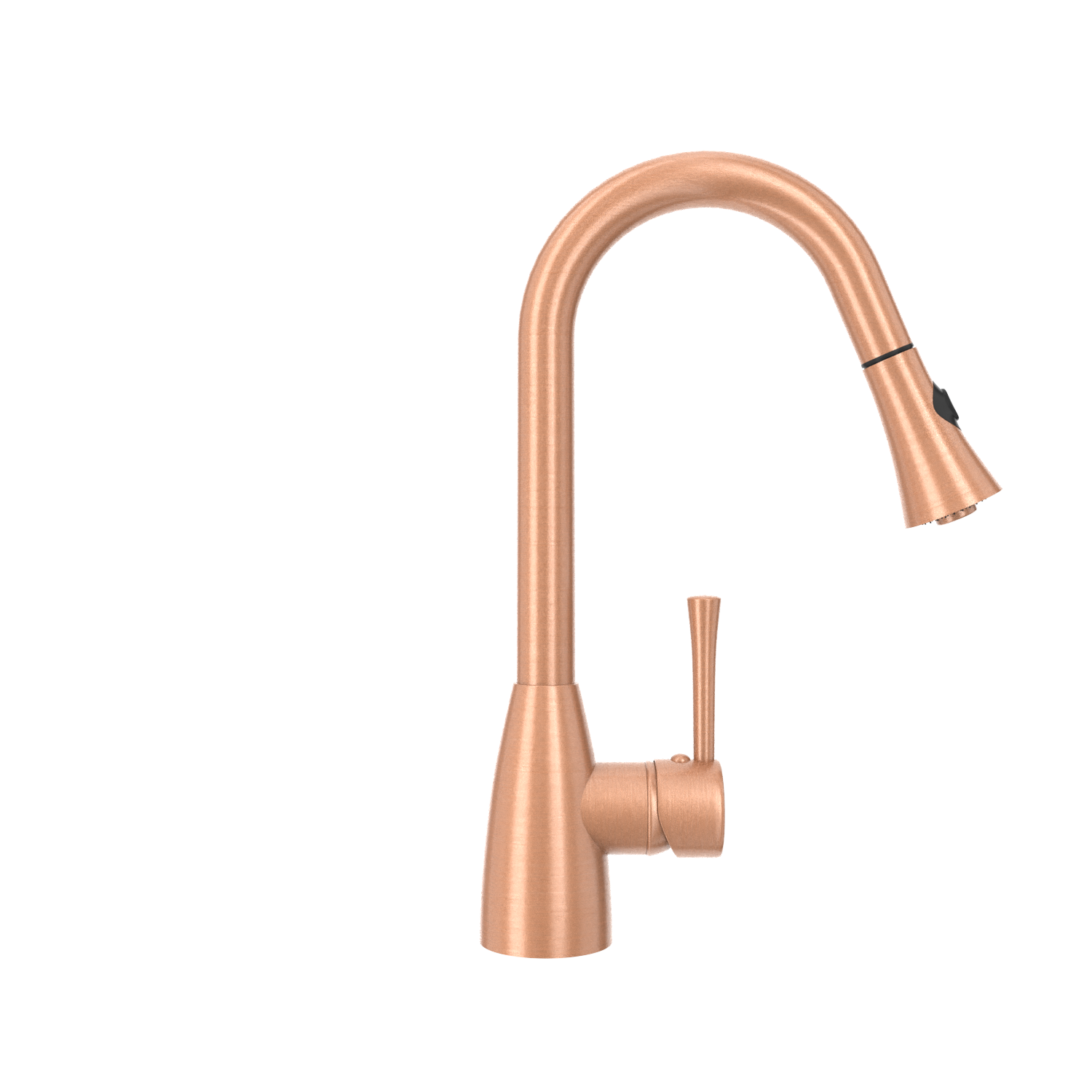 Copper Kitchen Faucet with Soap Dispenser, Single Handle Solid Brass High Arc Pull Down Sprayer Head Kitchen Sink Faucets with Deck Plate