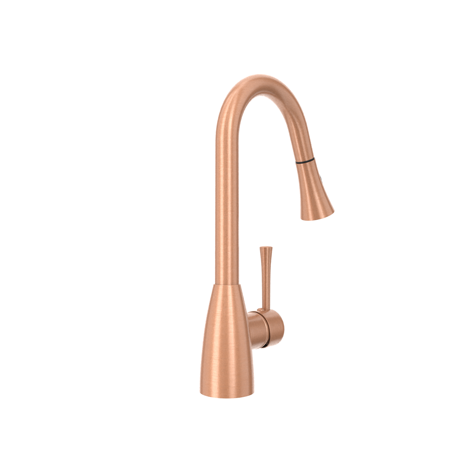 Copper Kitchen Faucet with Soap Dispenser, Single Handle Solid Brass High Arc Pull Down Sprayer Head Kitchen Sink Faucets with Deck Plate