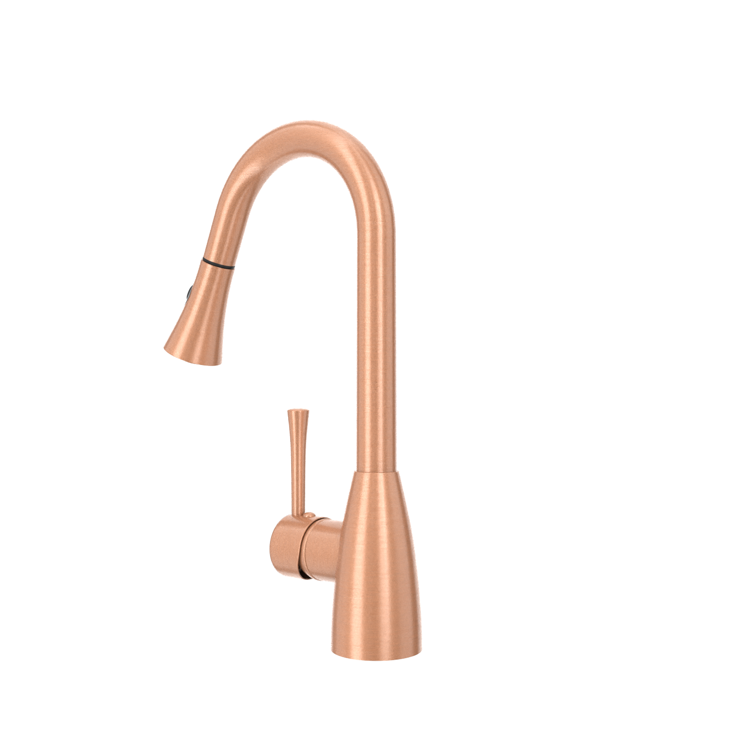 Copper Kitchen Faucet with Soap Dispenser, Single Handle Solid Brass High Arc Pull Down Sprayer Head Kitchen Sink Faucets with Deck Plate