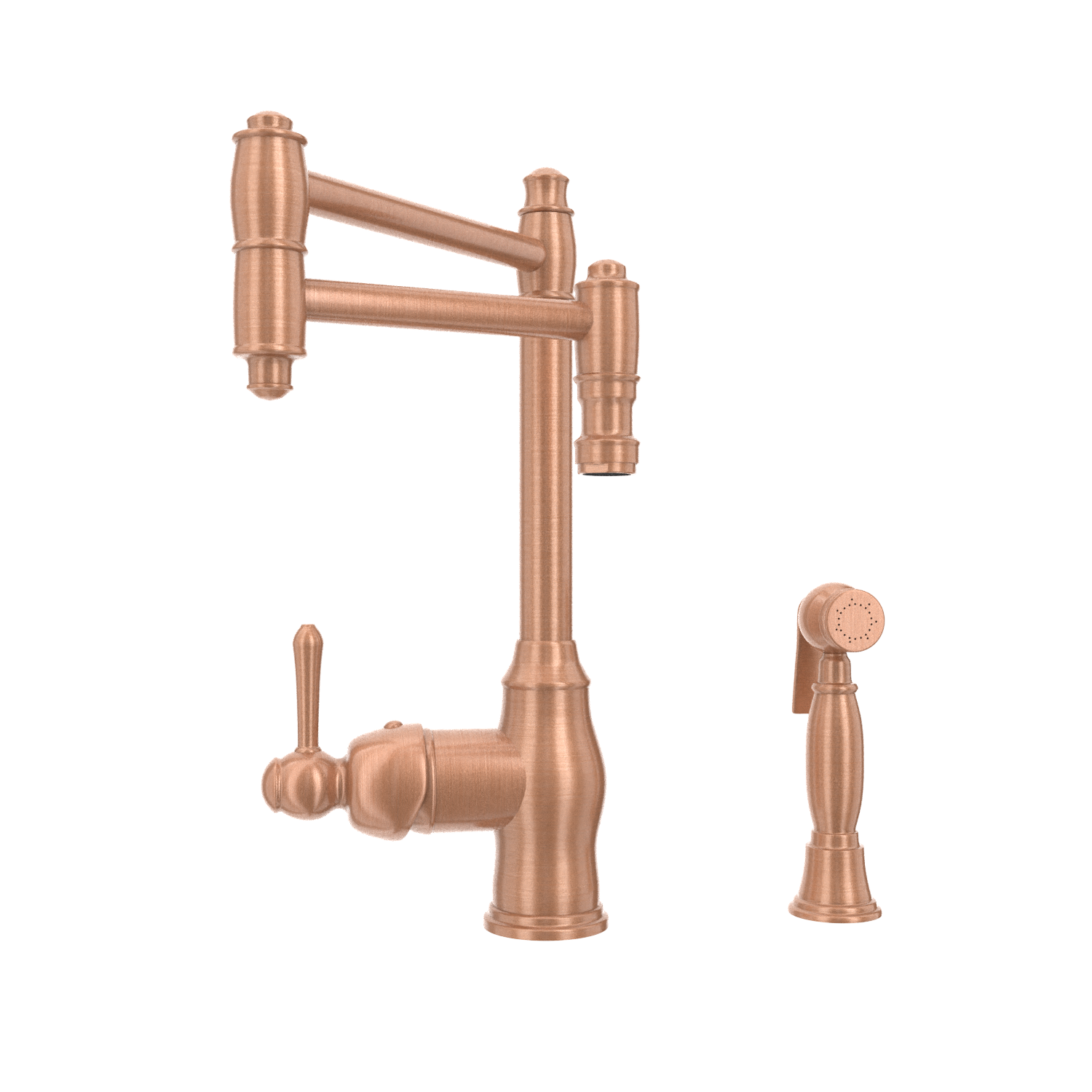 One-Handle Copper Pot Filler Kitchen Faucet with Side Sprayer - AK96918P2