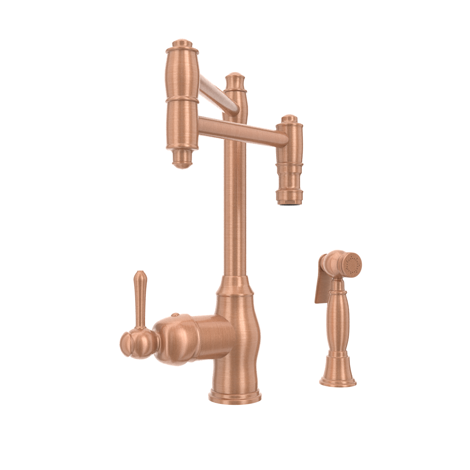 One-Handle Copper Pot Filler Kitchen Faucet with Side Sprayer - AK96918P2