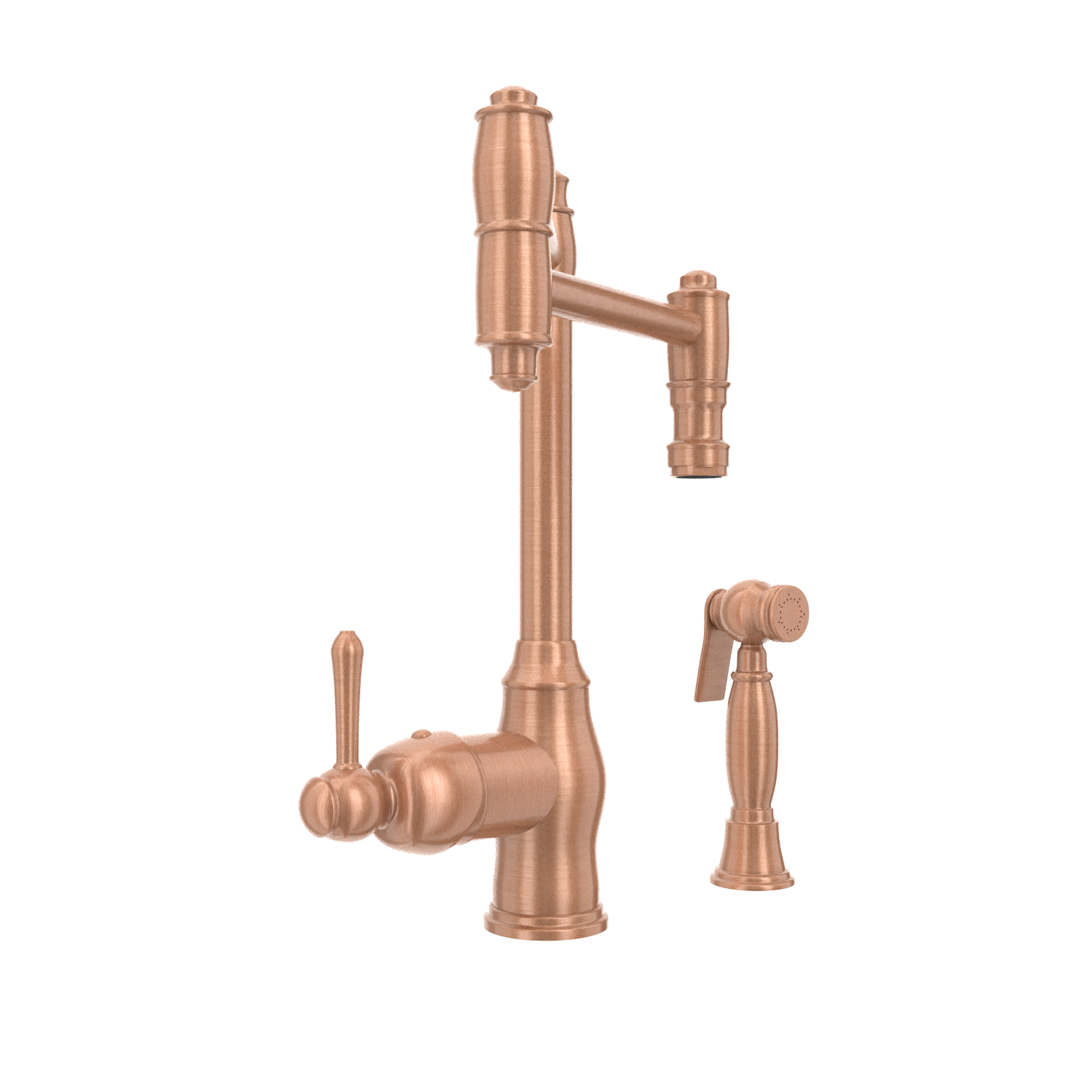 One-Handle Copper Pot Filler Kitchen Faucet with Side Sprayer - AK96918P2