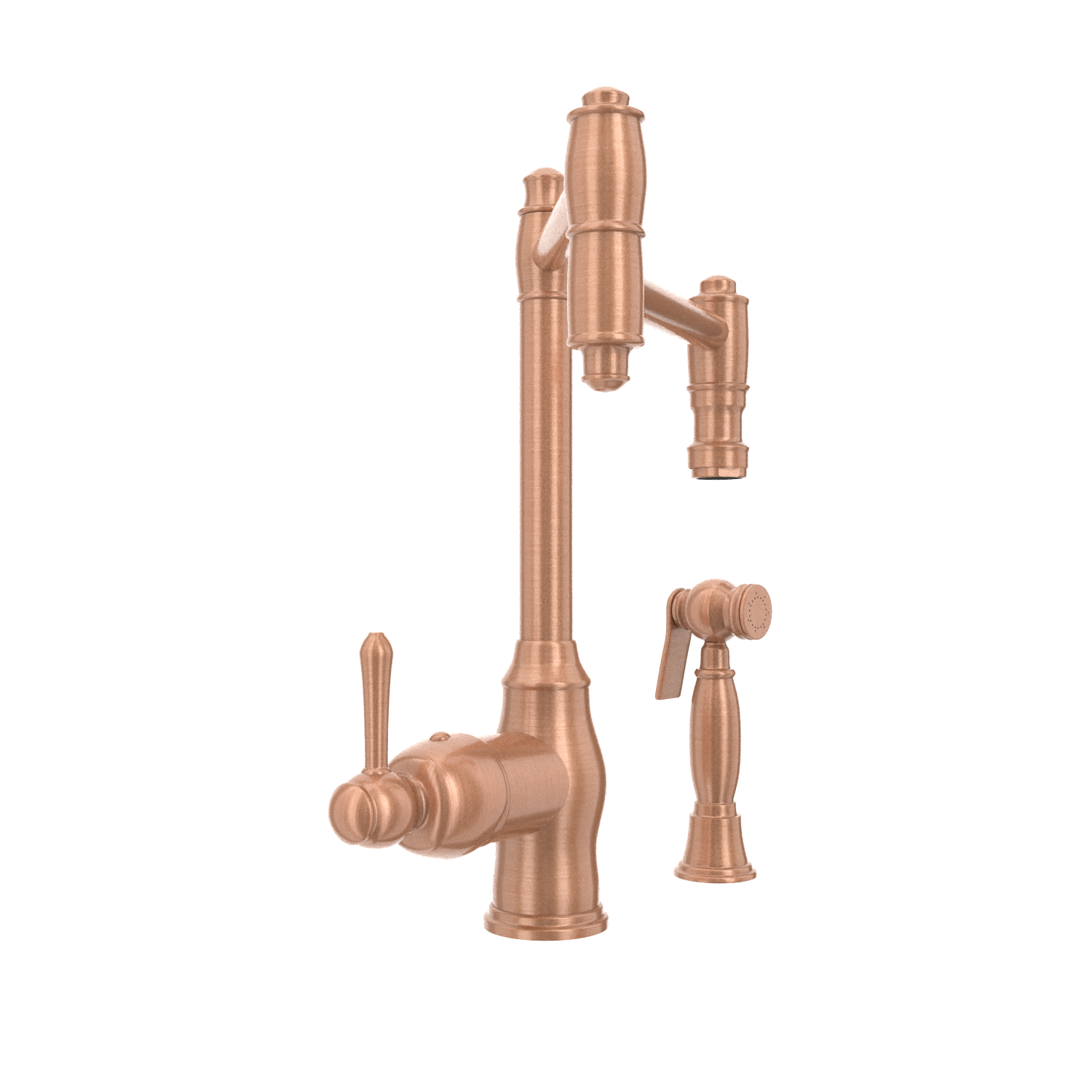One-Handle Copper Pot Filler Kitchen Faucet with Side Sprayer - AK96918P2