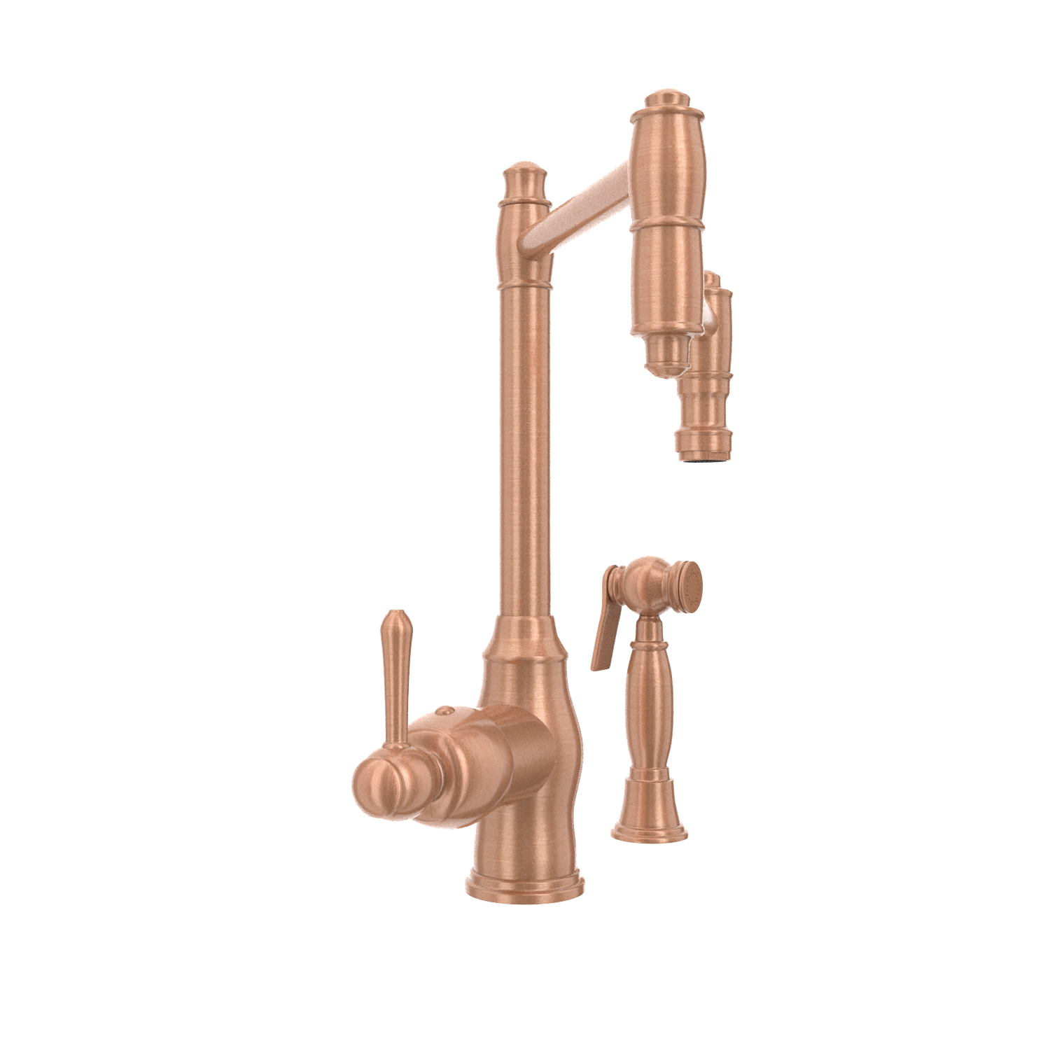 One-Handle Copper Pot Filler Kitchen Faucet with Side Sprayer - AK96918P2