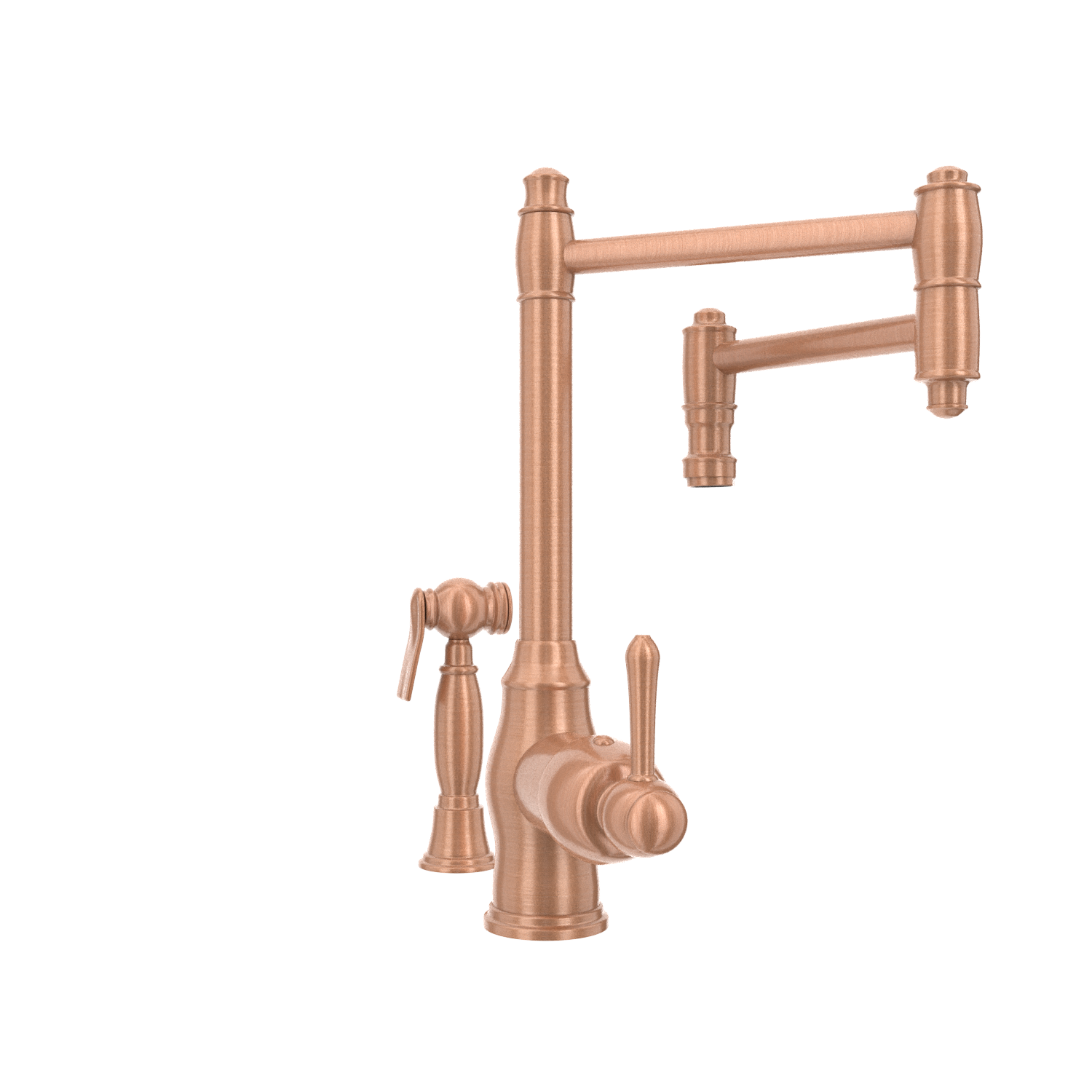 One-Handle Copper Pot Filler Kitchen Faucet with Side Sprayer - AK96918P2