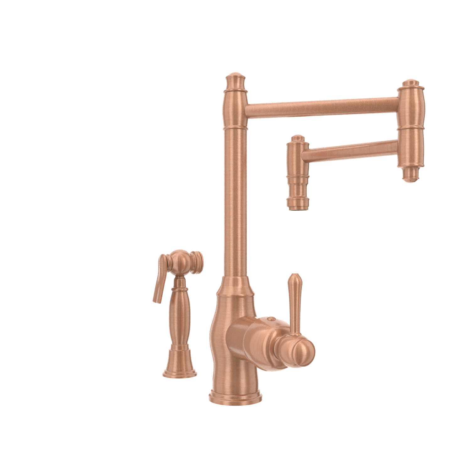 One-Handle Copper Pot Filler Kitchen Faucet with Side Sprayer - AK96918P2