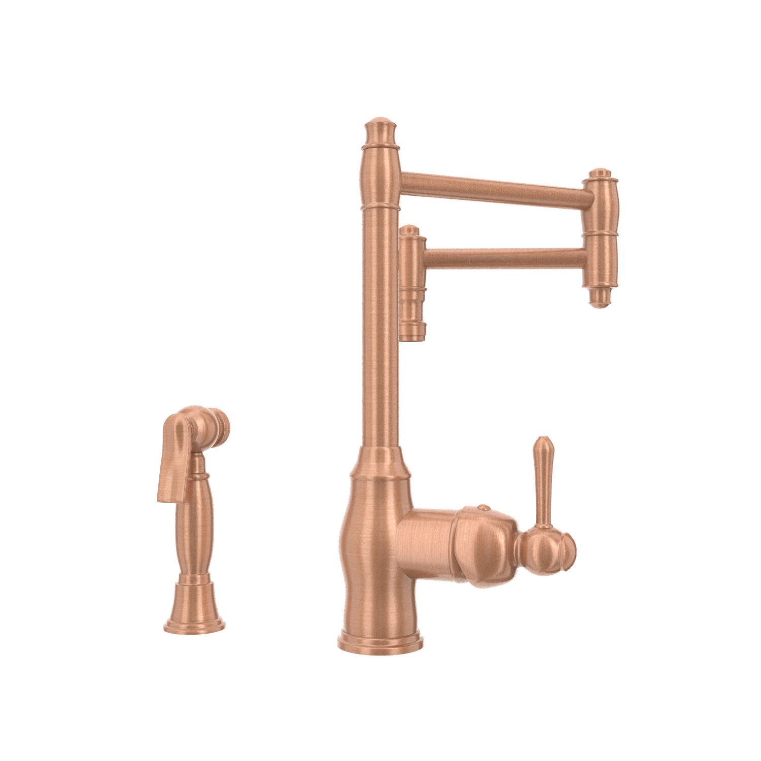 One-Handle Copper Pot Filler Kitchen Faucet with Side Sprayer - AK96918P2