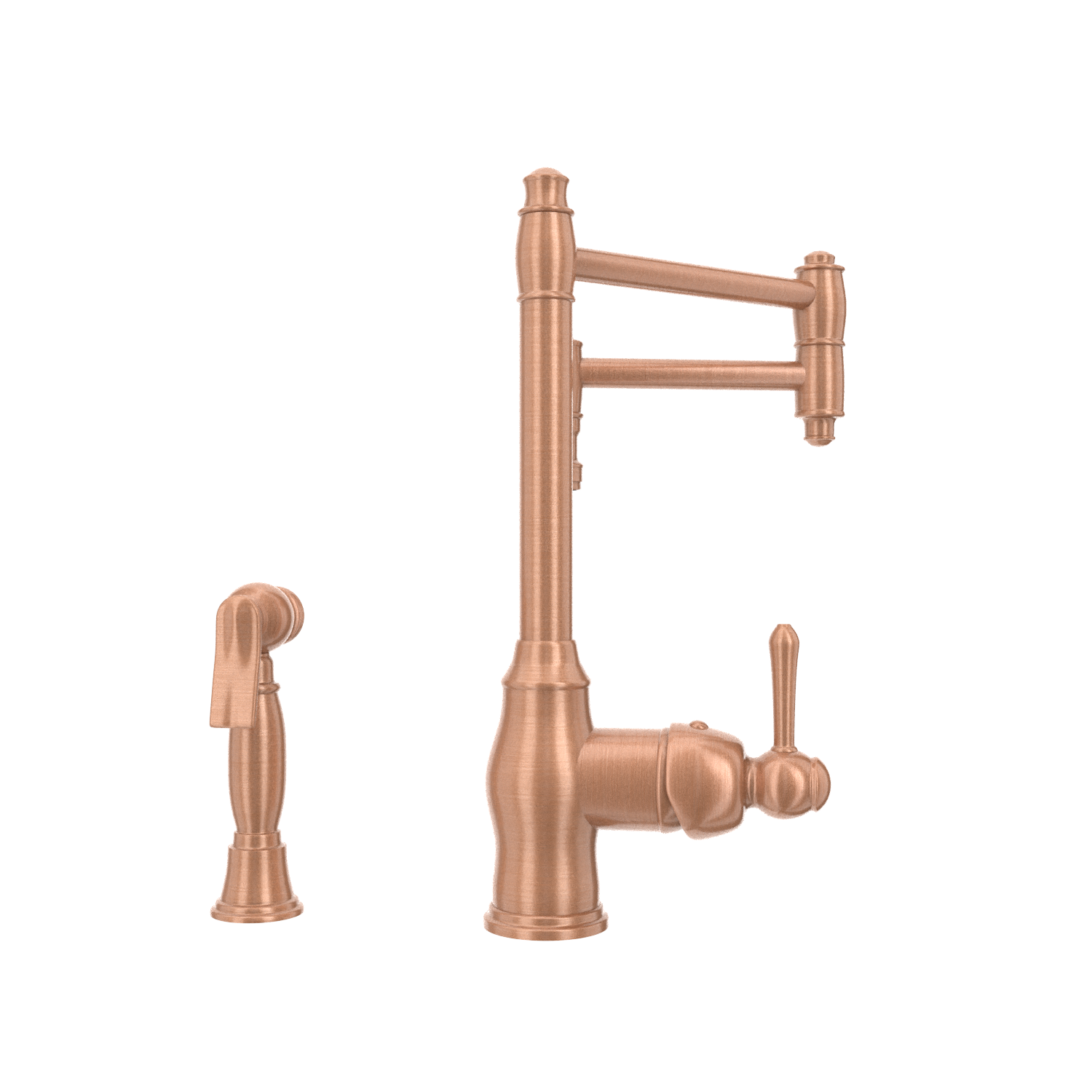 One-Handle Copper Pot Filler Kitchen Faucet with Side Sprayer - AK96918P2