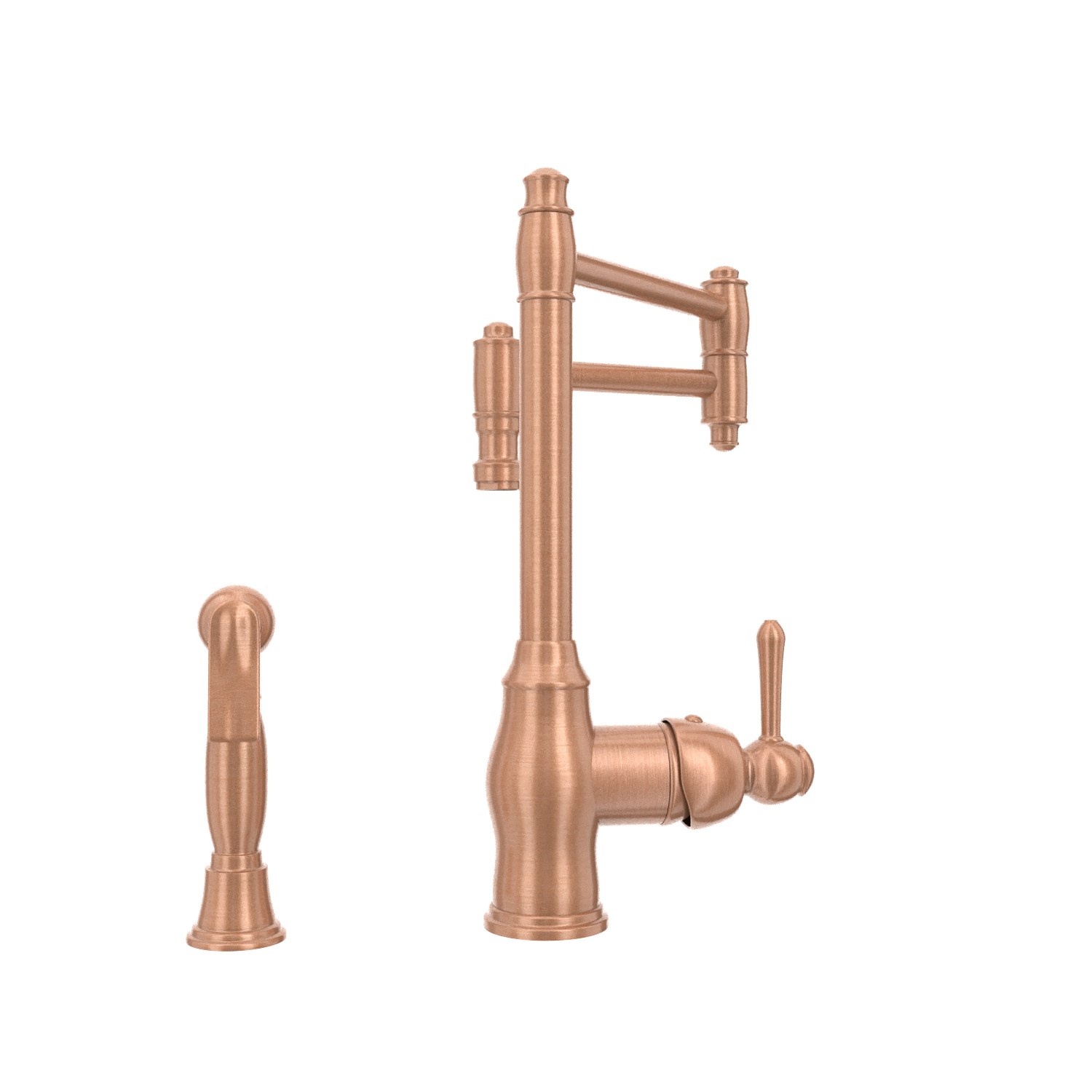 One-Handle Copper Pot Filler Kitchen Faucet with Side Sprayer - AK96918P2