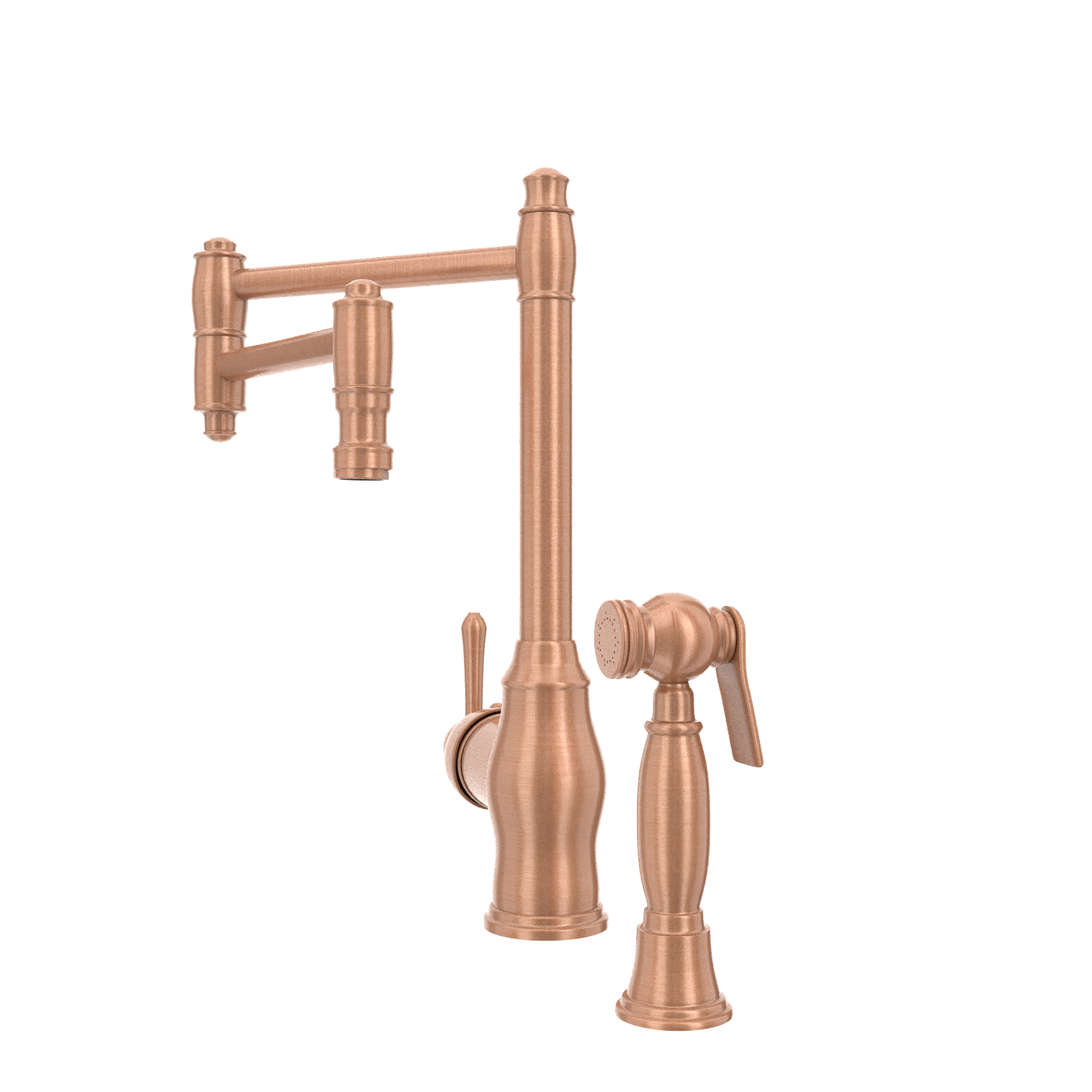 One-Handle Copper Pot Filler Kitchen Faucet with Side Sprayer - AK96918P2