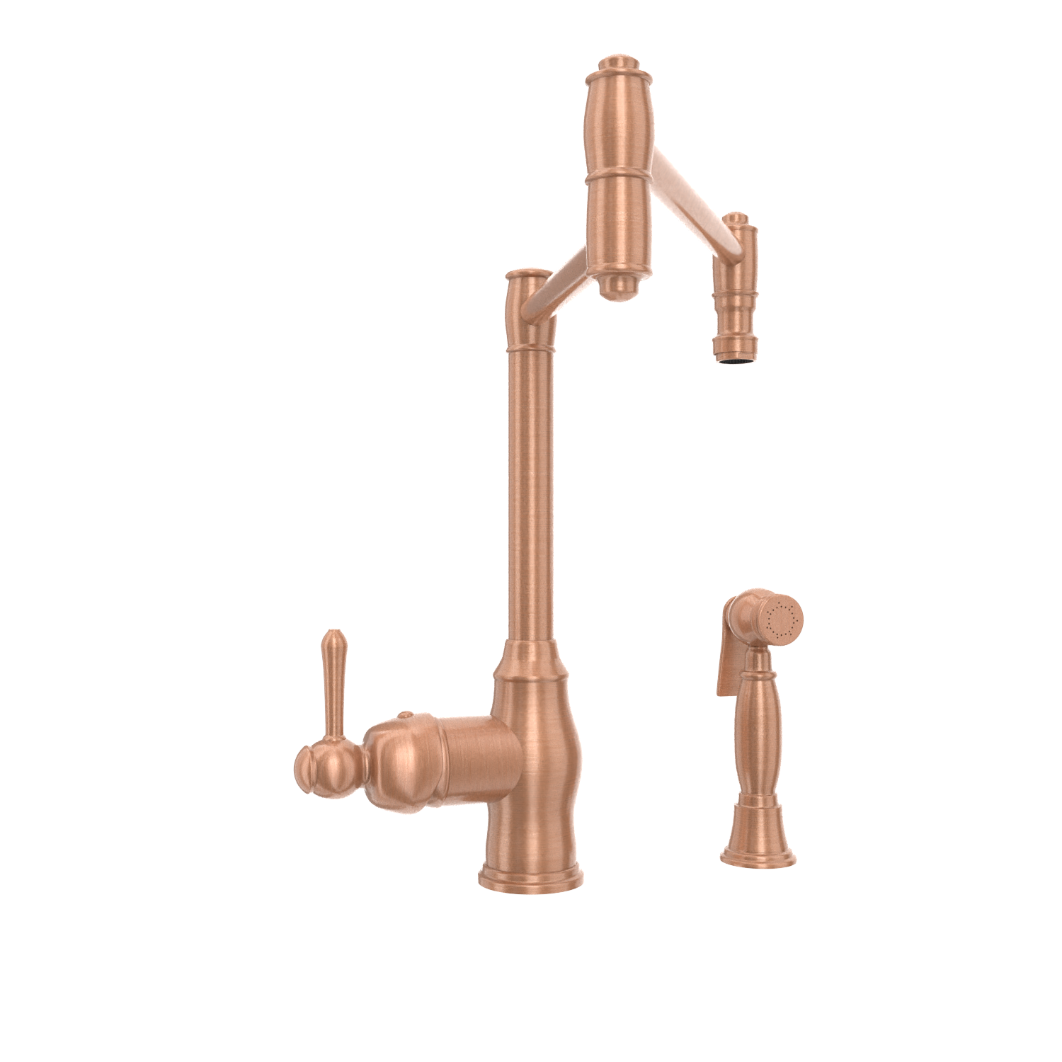 One-Handle Copper Pot Filler Kitchen Faucet with Side Sprayer - AK96918P1