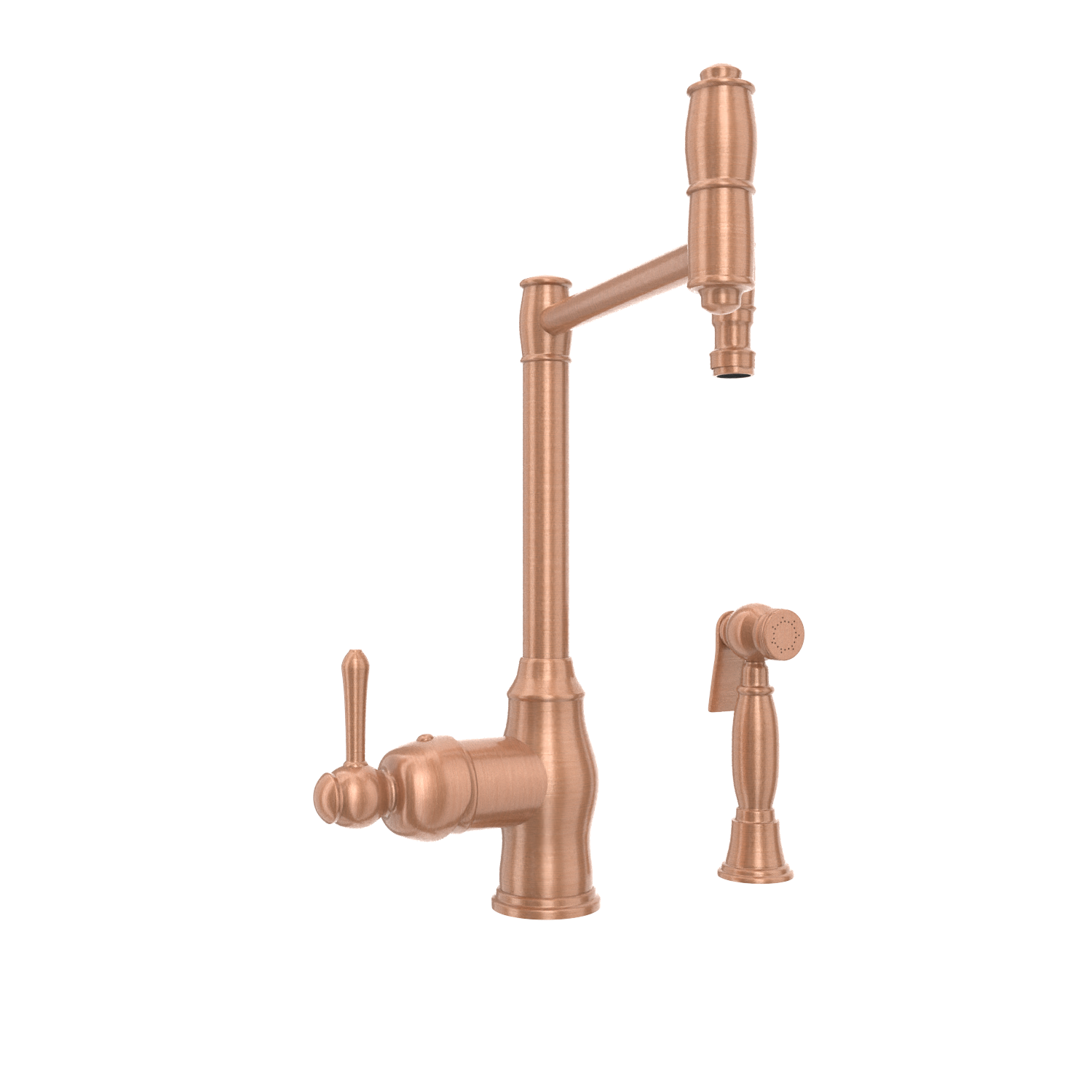 One-Handle Copper Pot Filler Kitchen Faucet with Side Sprayer - AK96918P1