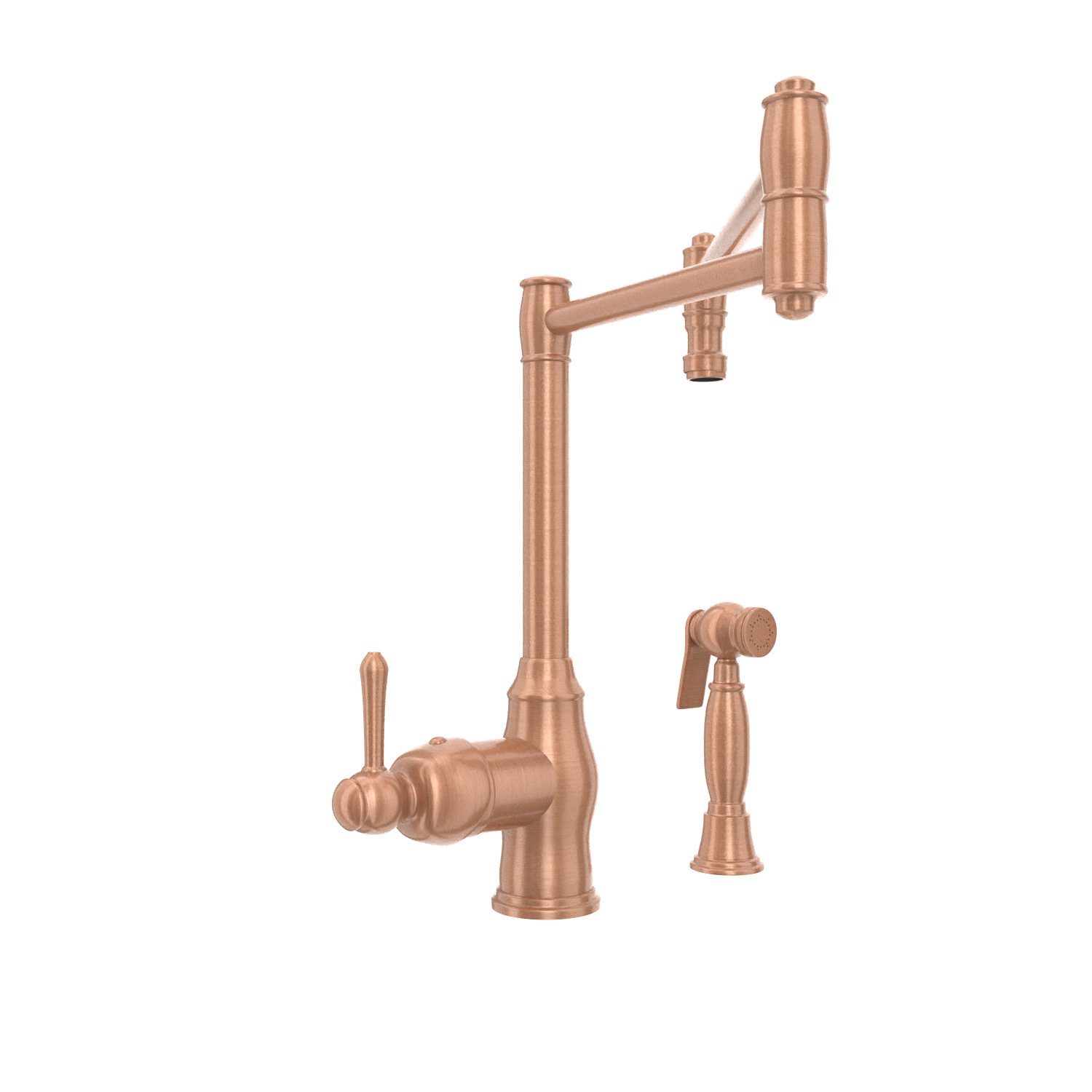 One-Handle Copper Pot Filler Kitchen Faucet with Side Sprayer - AK96918P1
