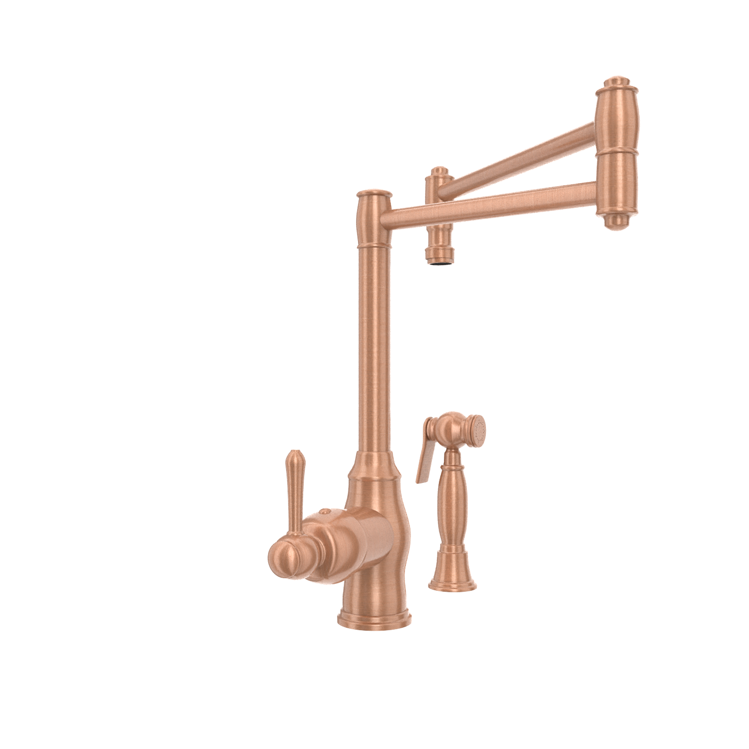 One-Handle Copper Pot Filler Kitchen Faucet with Side Sprayer - AK96918P1