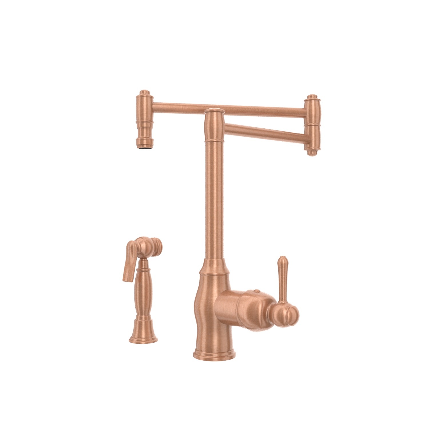 One-Handle Copper Pot Filler Kitchen Faucet with Side Sprayer - AK96918P1