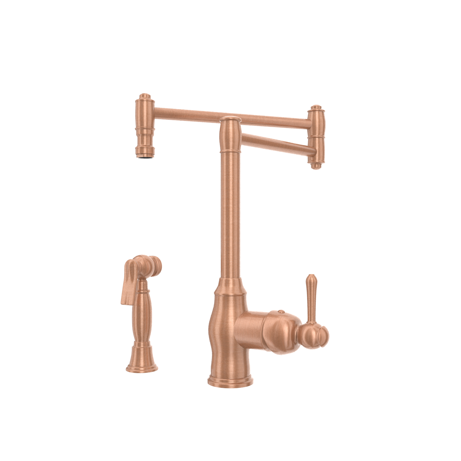 One-Handle Copper Pot Filler Kitchen Faucet with Side Sprayer - AK96918P1