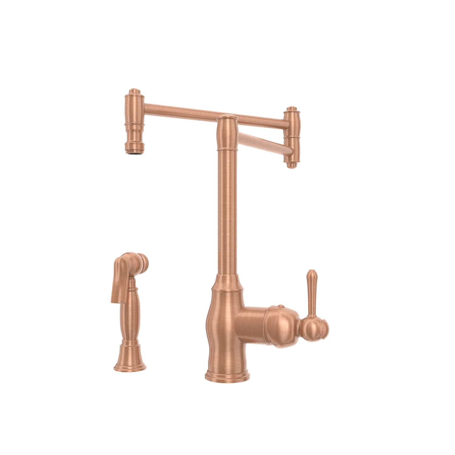 One-Handle Copper Pot Filler Kitchen Faucet with Side Sprayer - AK96918P1