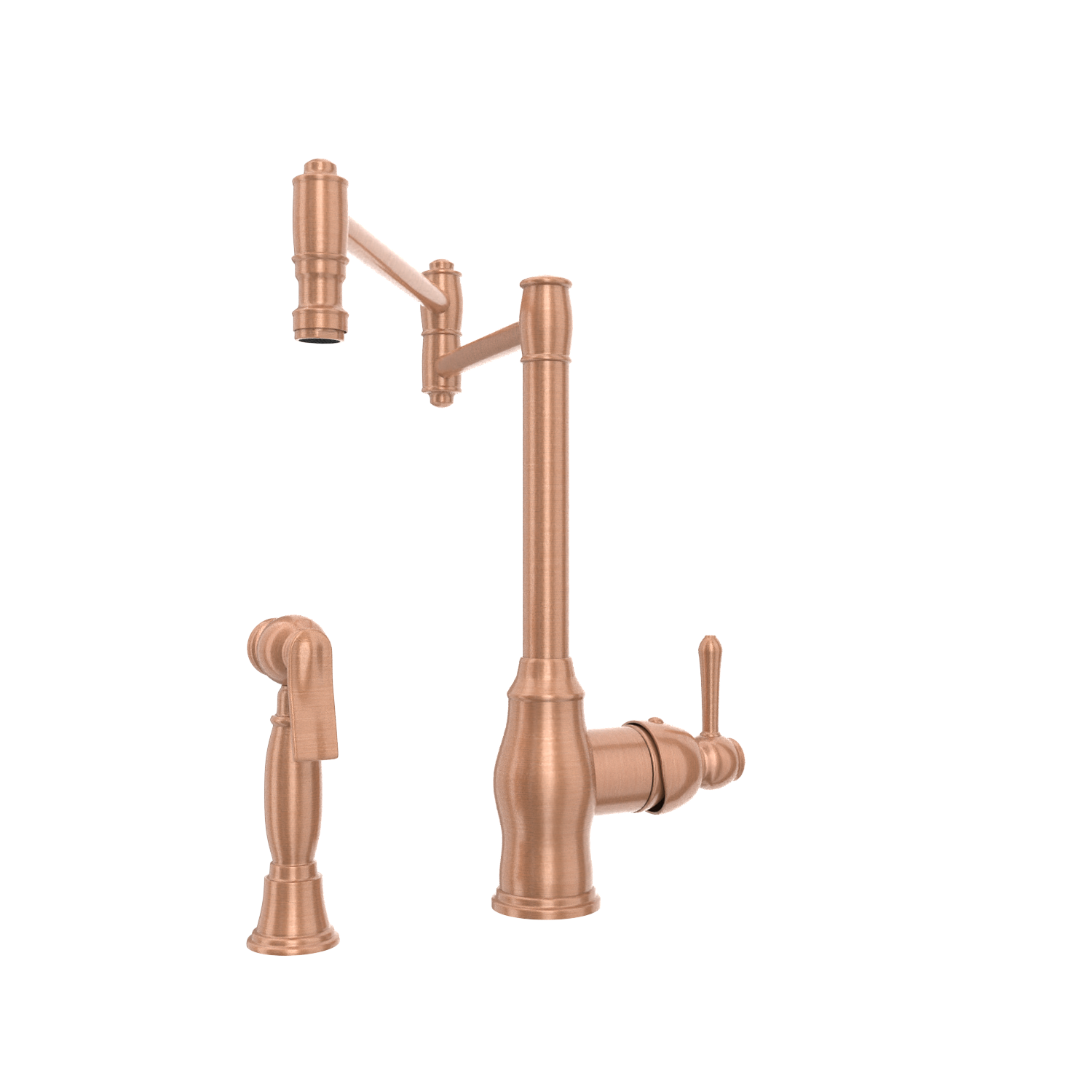 One-Handle Copper Pot Filler Kitchen Faucet with Side Sprayer - AK96918P1