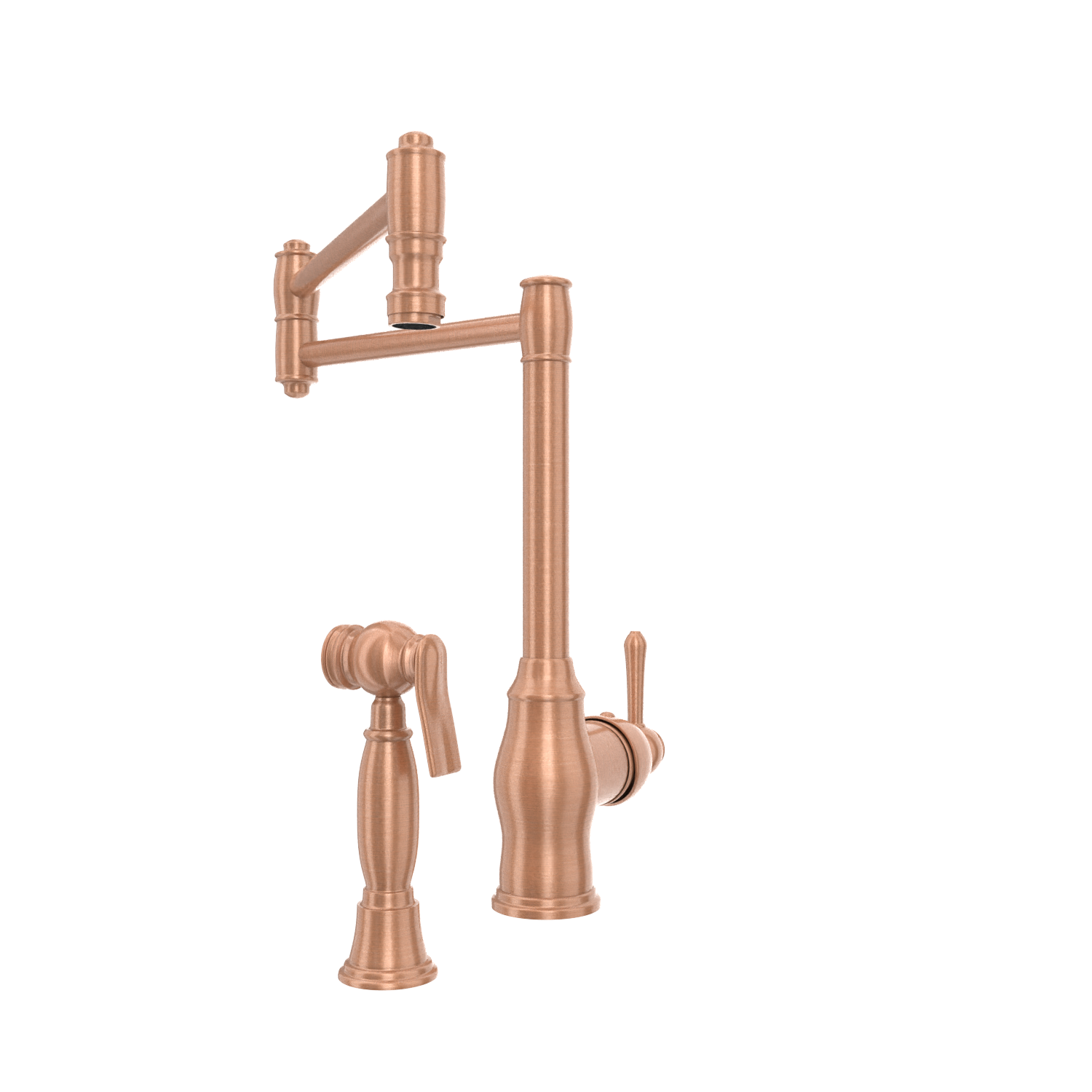 One-Handle Copper Pot Filler Kitchen Faucet with Side Sprayer - AK96918P1