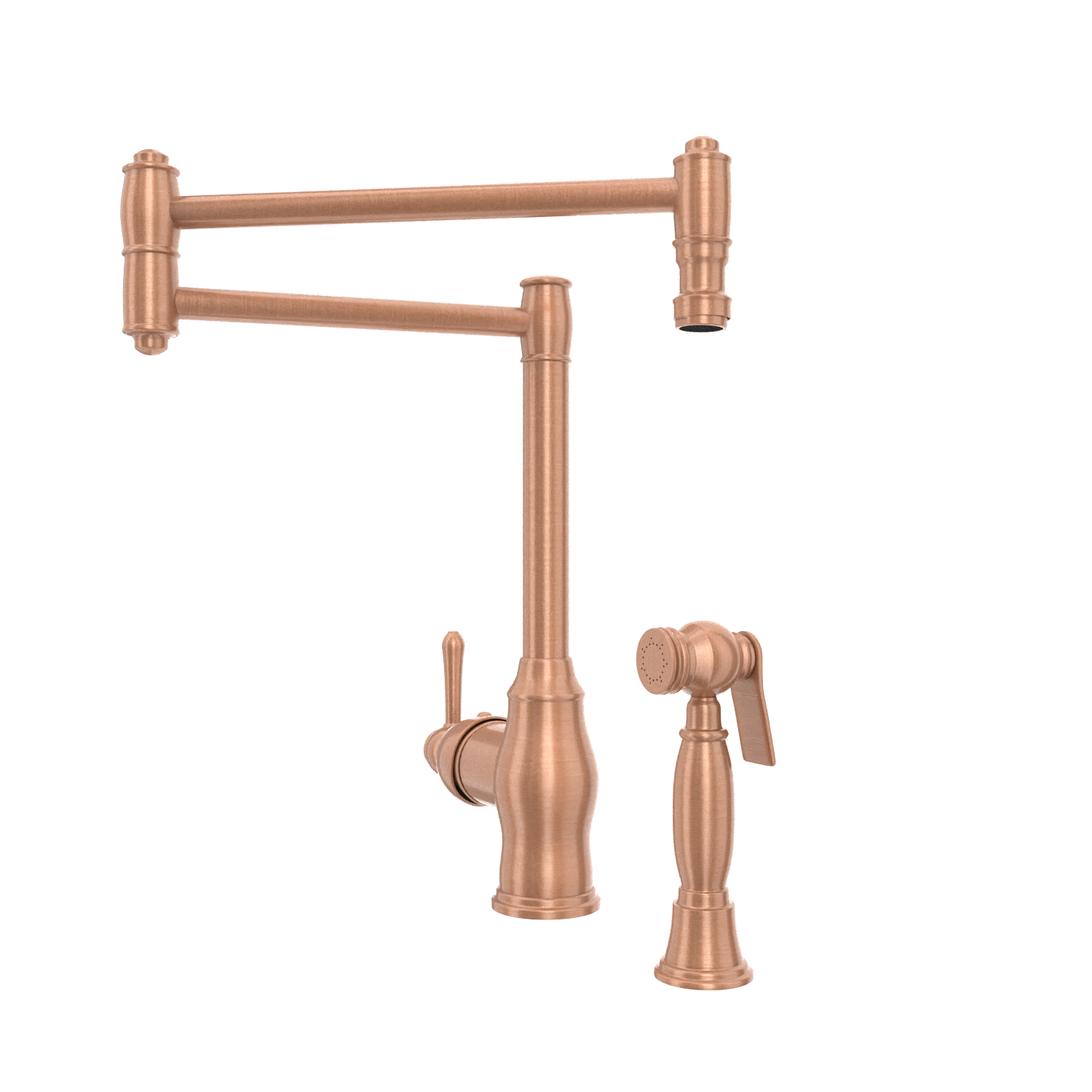 One-Handle Copper Pot Filler Kitchen Faucet with Side Sprayer - AK96918P1