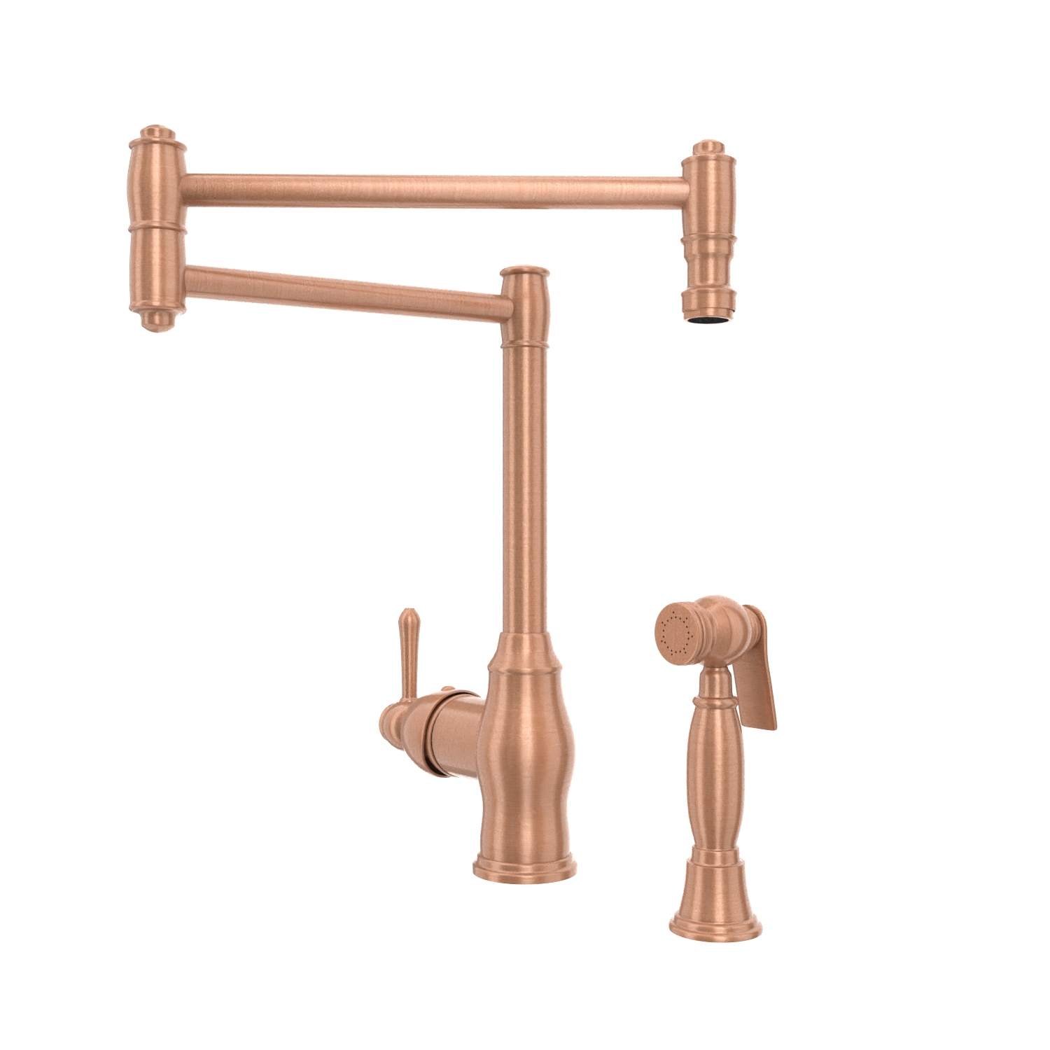 One-Handle Copper Pot Filler Kitchen Faucet with Side Sprayer - AK96918P1