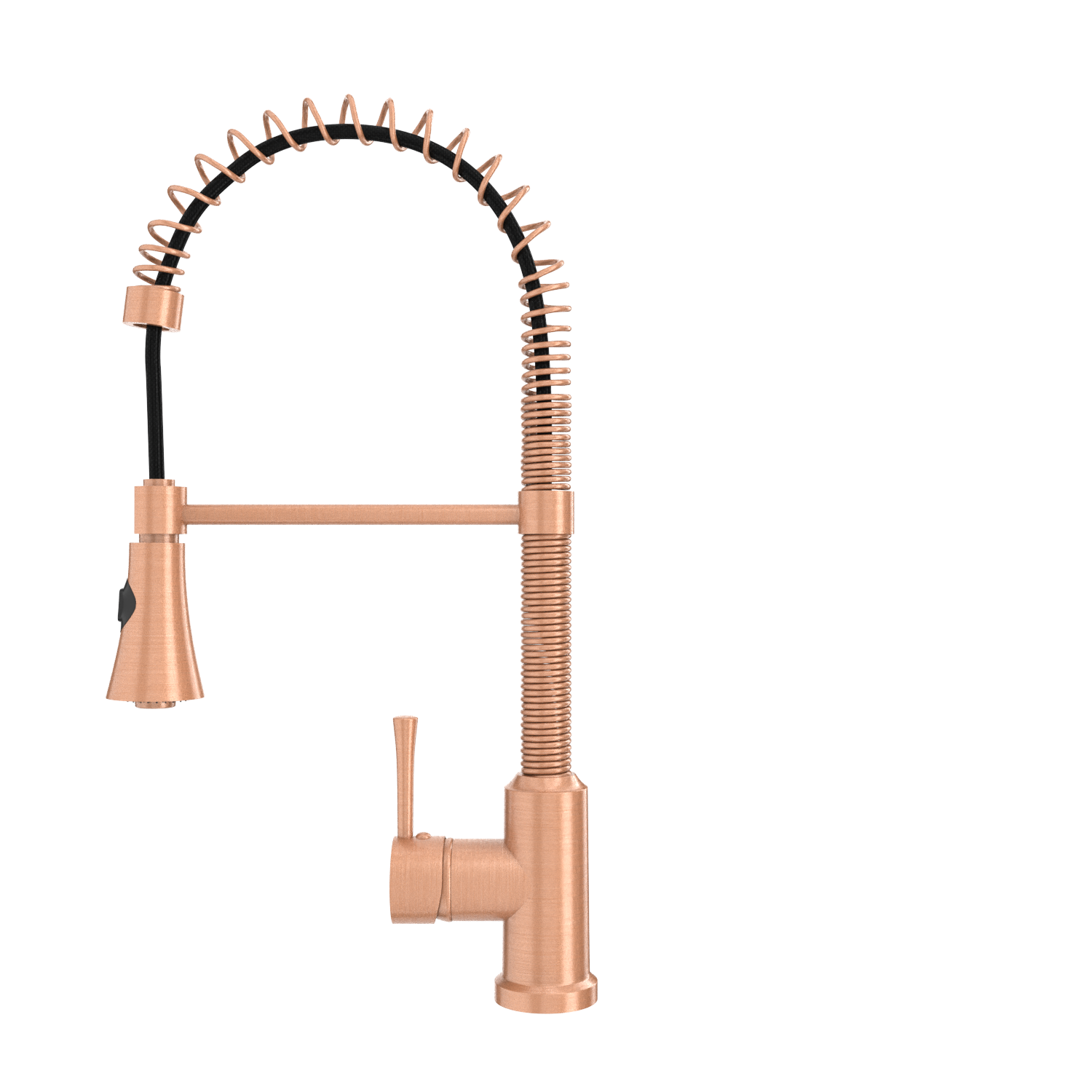 Copper Pre-Rinse Spring Kitchen Faucet, Single Level Solid Brass Kitchen Sink Faucets with Pull Down Sprayer - AK96565C
