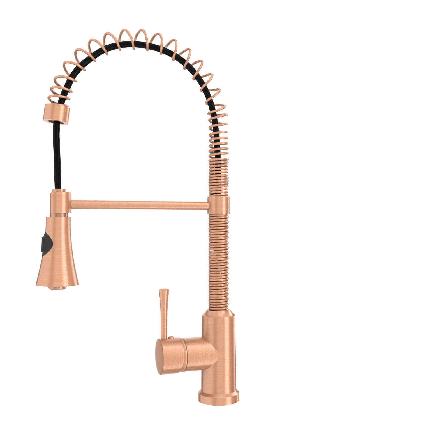 Copper Pre-Rinse Spring Kitchen Faucet, Single Level Solid Brass Kitchen Sink Faucets with Pull Down Sprayer - AK96565C