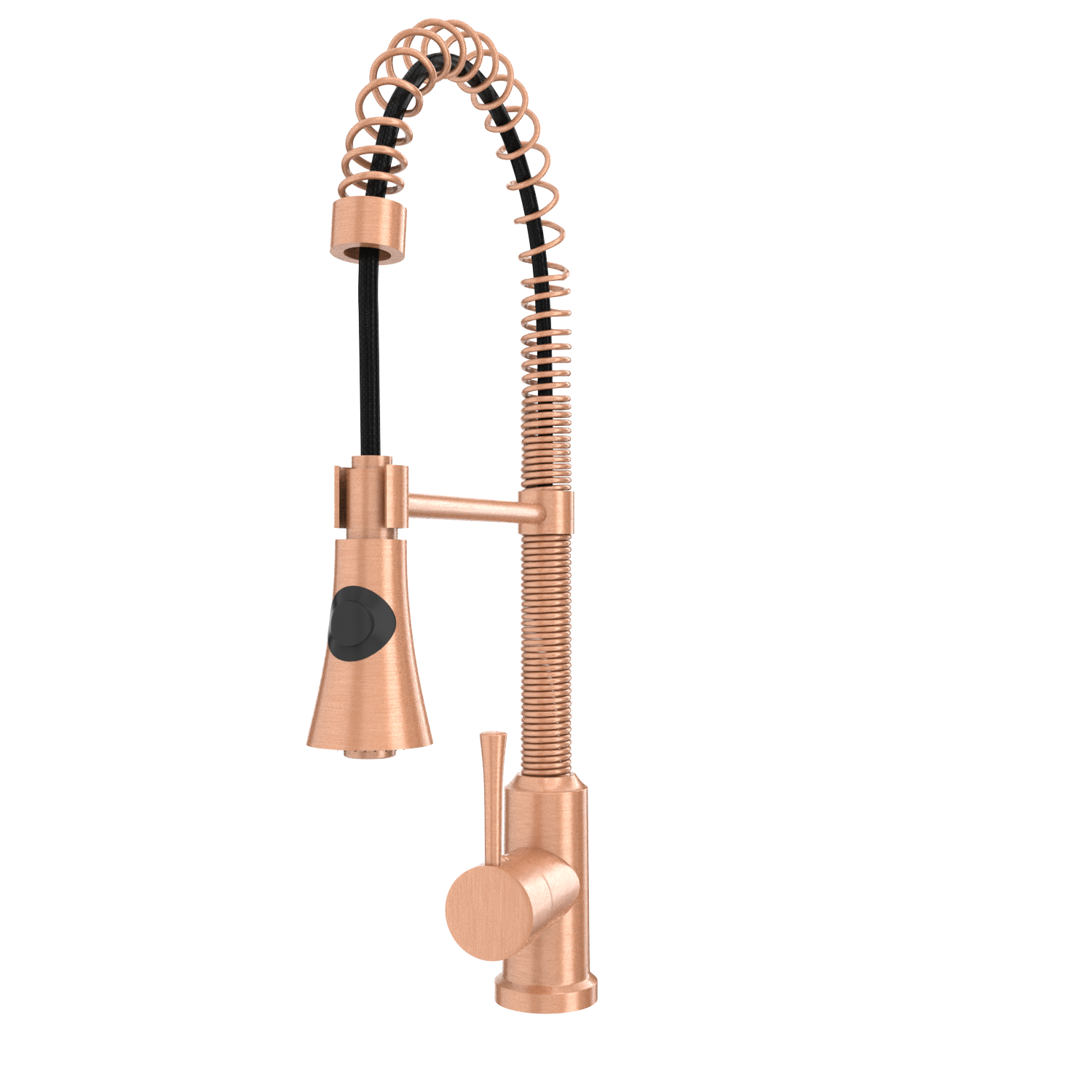 Copper Pre-Rinse Spring Kitchen Faucet, Single Level Solid Brass Kitchen Sink Faucets with Pull Down Sprayer - AK96565C