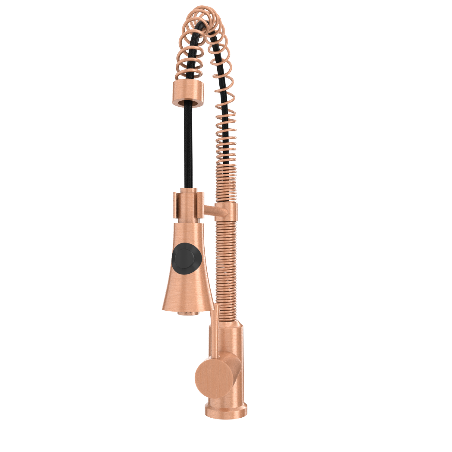 Copper Pre-Rinse Spring Kitchen Faucet, Single Level Solid Brass Kitchen Sink Faucets with Pull Down Sprayer - AK96565C