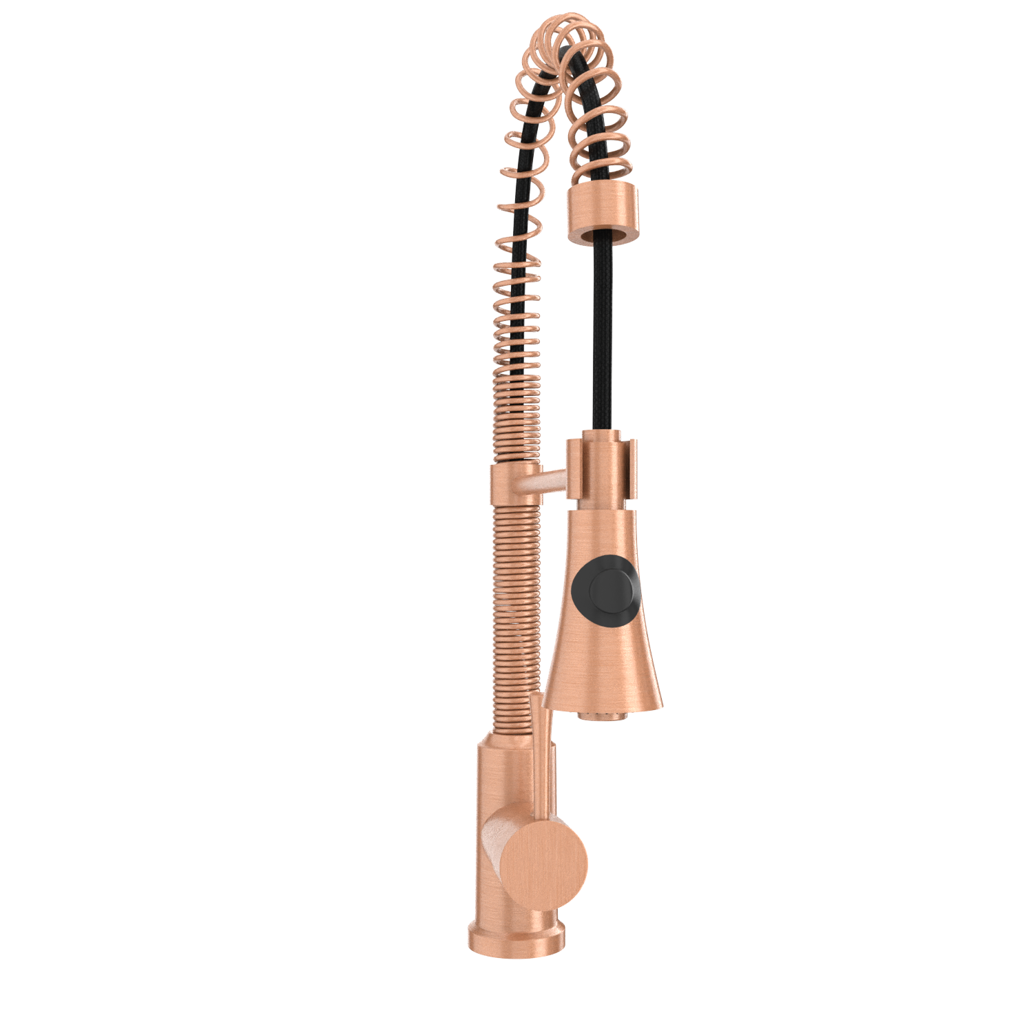 Copper Pre-Rinse Spring Kitchen Faucet, Single Level Solid Brass Kitchen Sink Faucets with Pull Down Sprayer - AK96565C